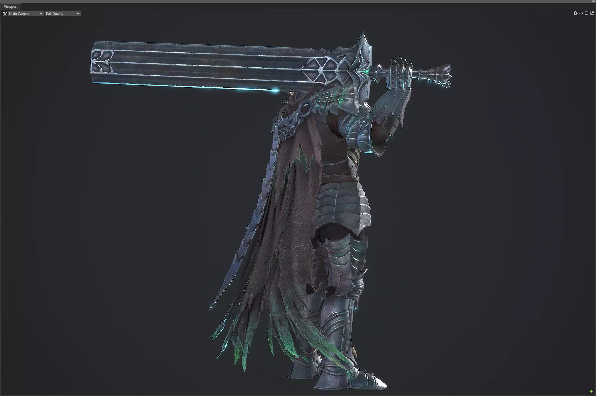 Necromancer sword warrior Low-poly 3D model_16