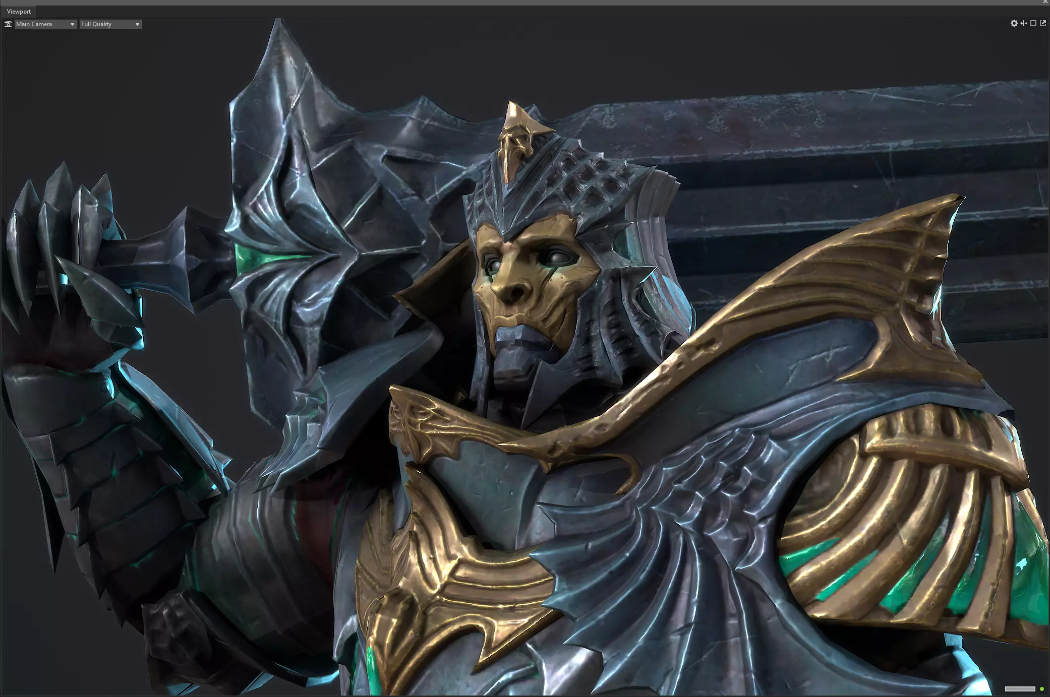 Necromancer sword warrior Low-poly 3D model_17