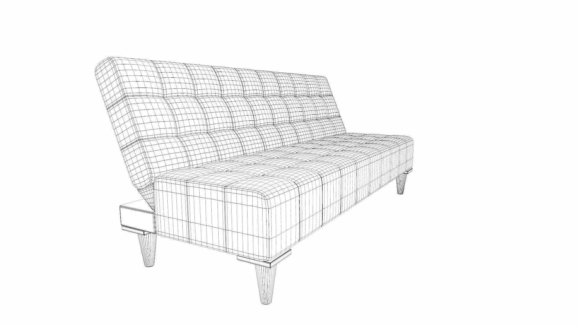 Contemporary Sofa Low-poly 3D model_9
