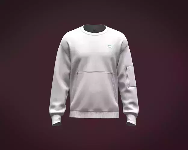 Mens multiple zip pocket sweatshirt with cut and sew