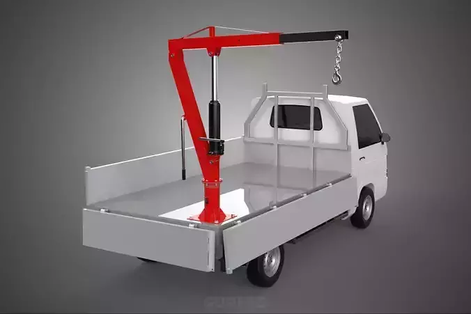 FOLDABLE MANUAL HYDRAULIC LIFTER JIB CRANE DROPSIDE PICKUP TRUCK 3D model