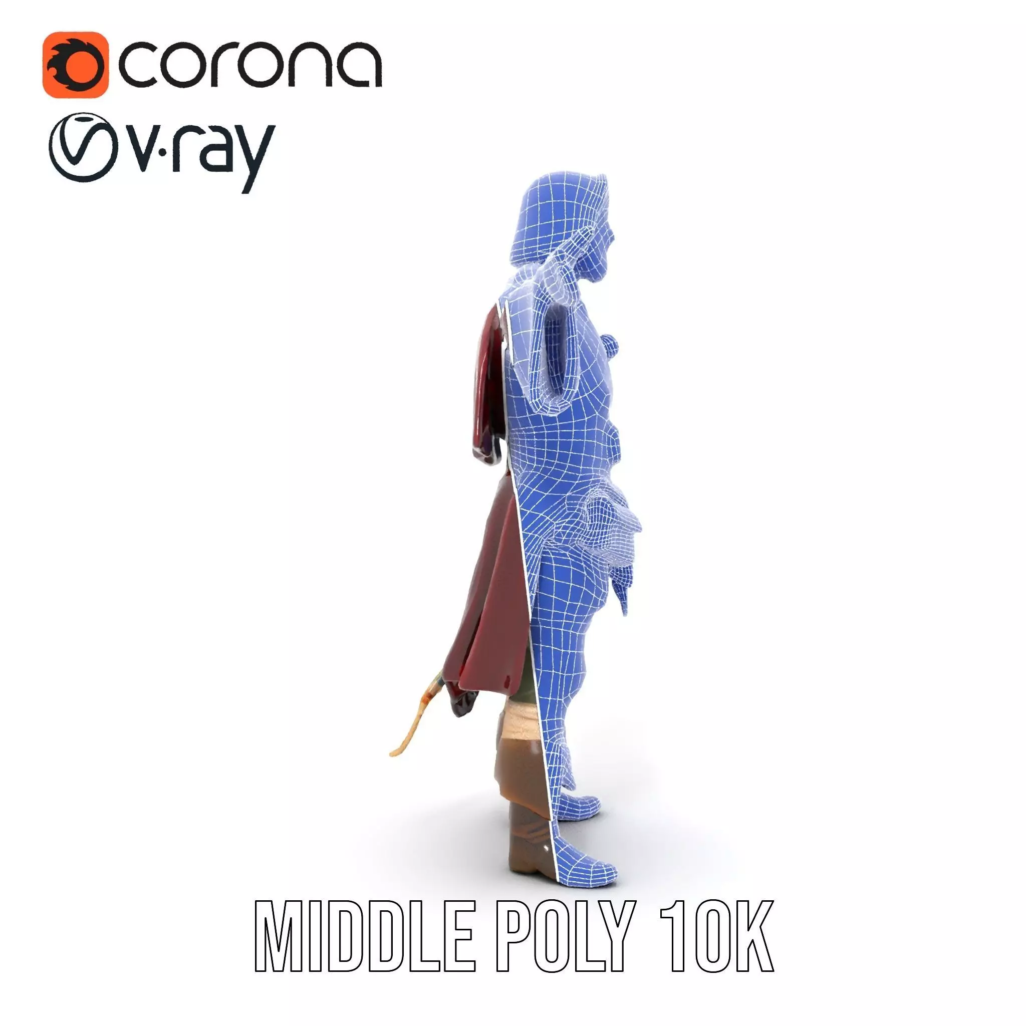 Pirate Character Model Pack with Detailed Garments Low-poly 3D model_27