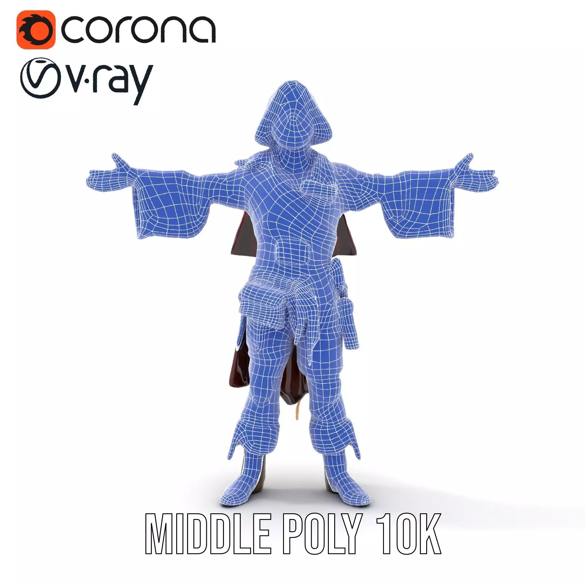 Pirate Character Model Pack with Detailed Garments Low-poly 3D model_30