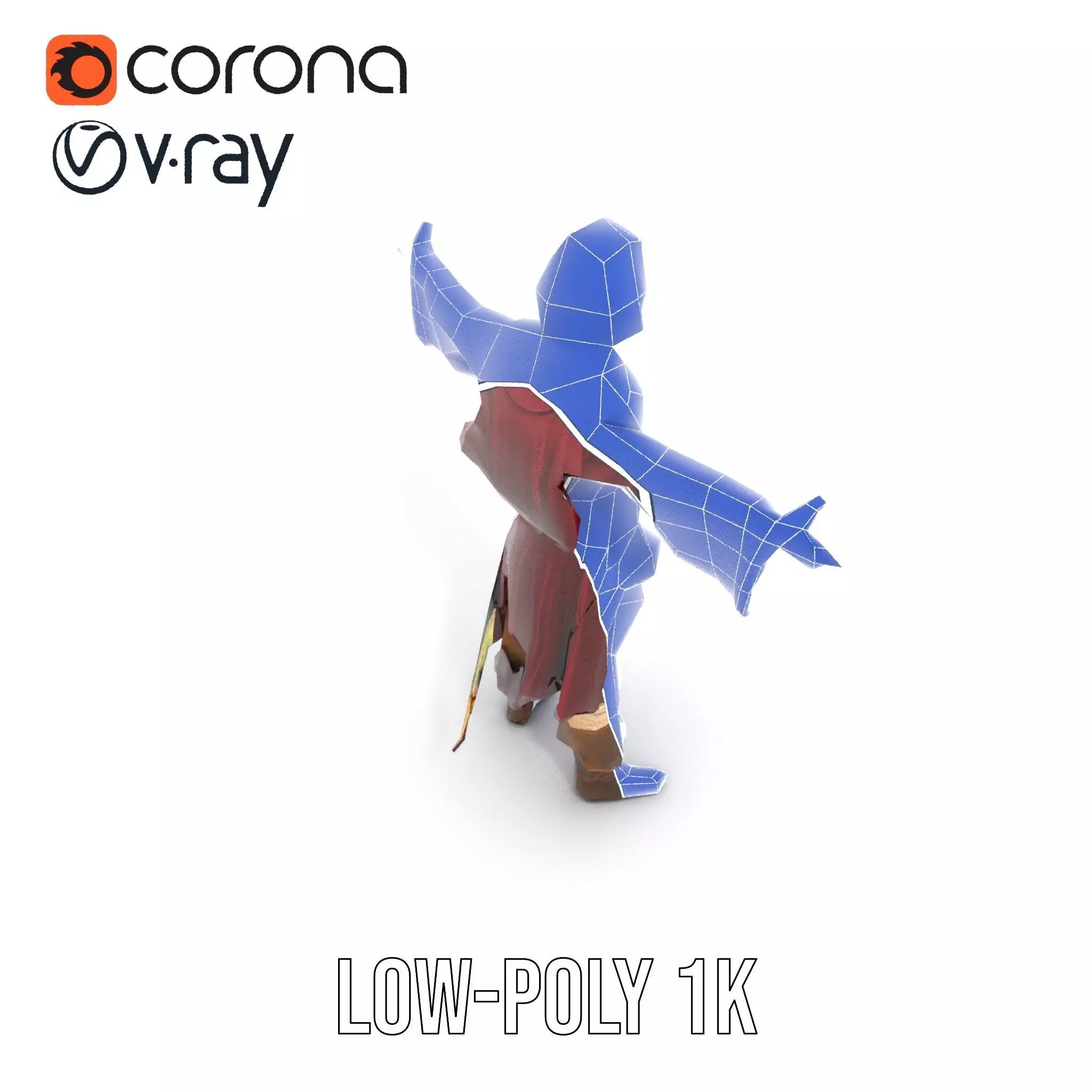 Pirate Character Model Pack with Detailed Garments Low-poly 3D model_25