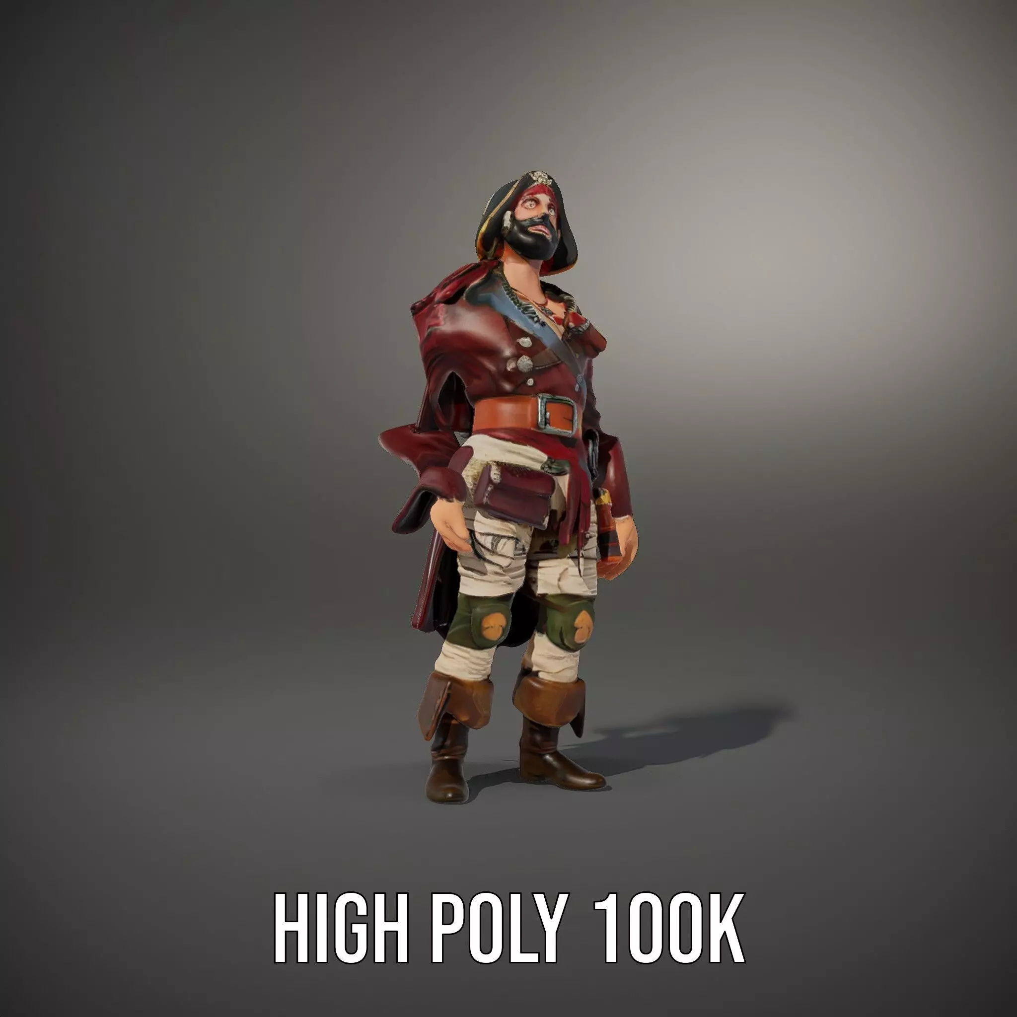 Pirate Character Model Pack with Detailed Garments Low-poly 3D model_29