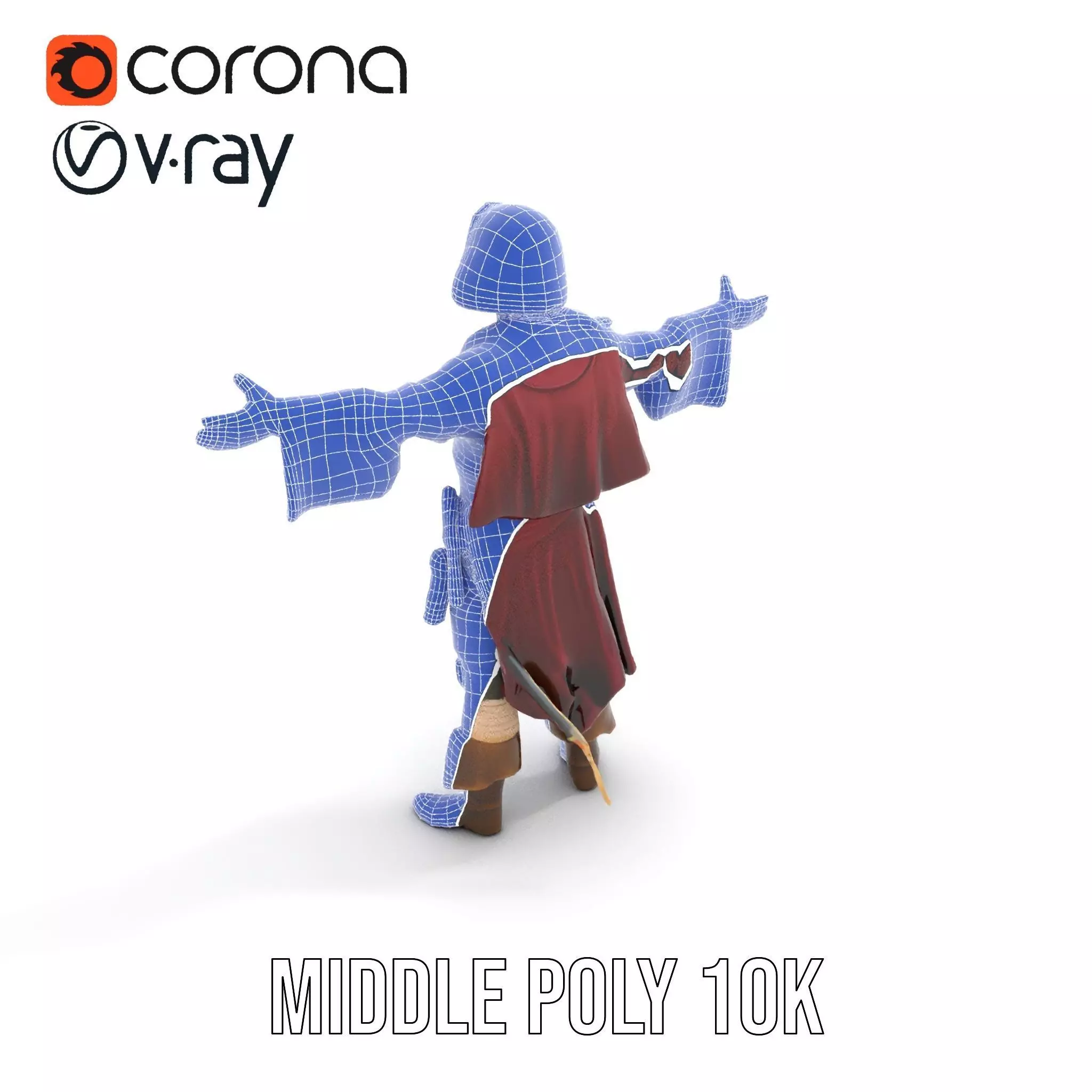 Pirate Character Model Pack with Detailed Garments Low-poly 3D model_12