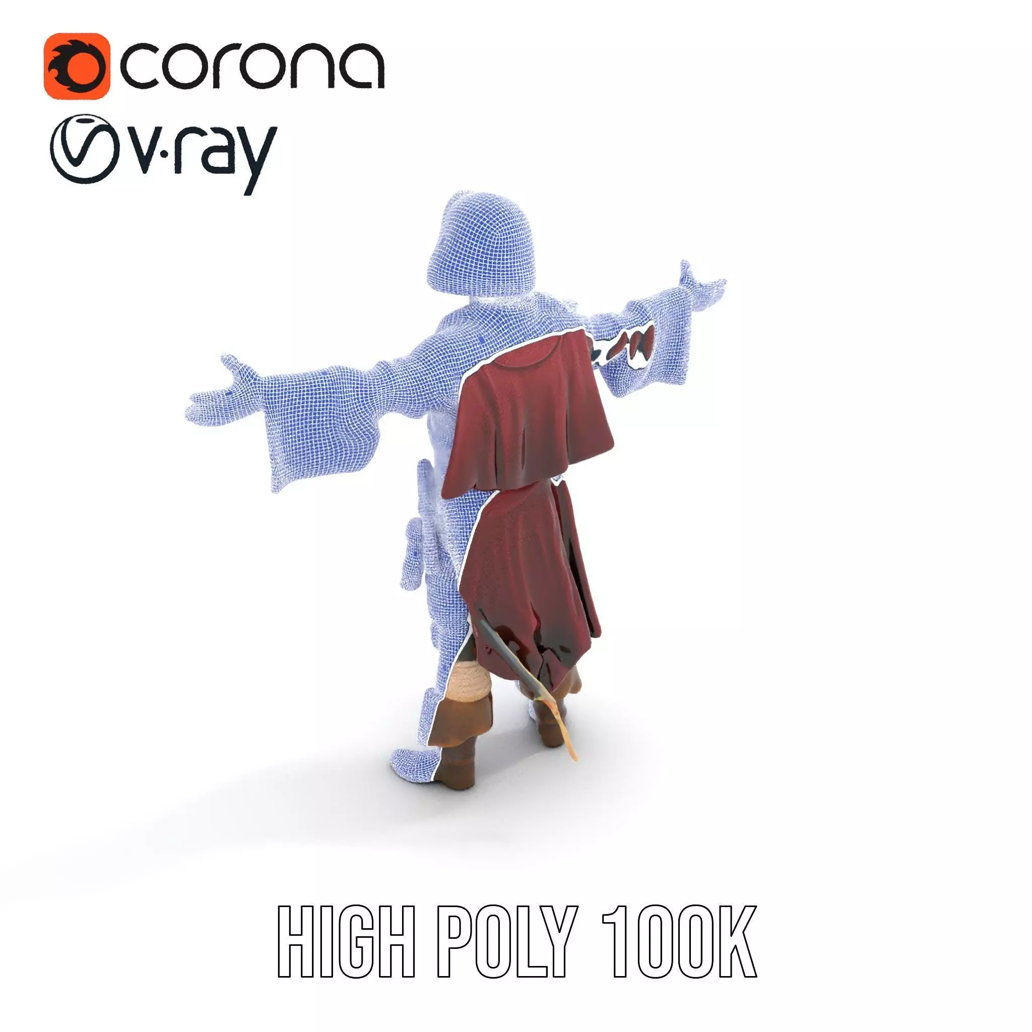 Pirate Character Model Pack with Detailed Garments Low-poly 3D model_35