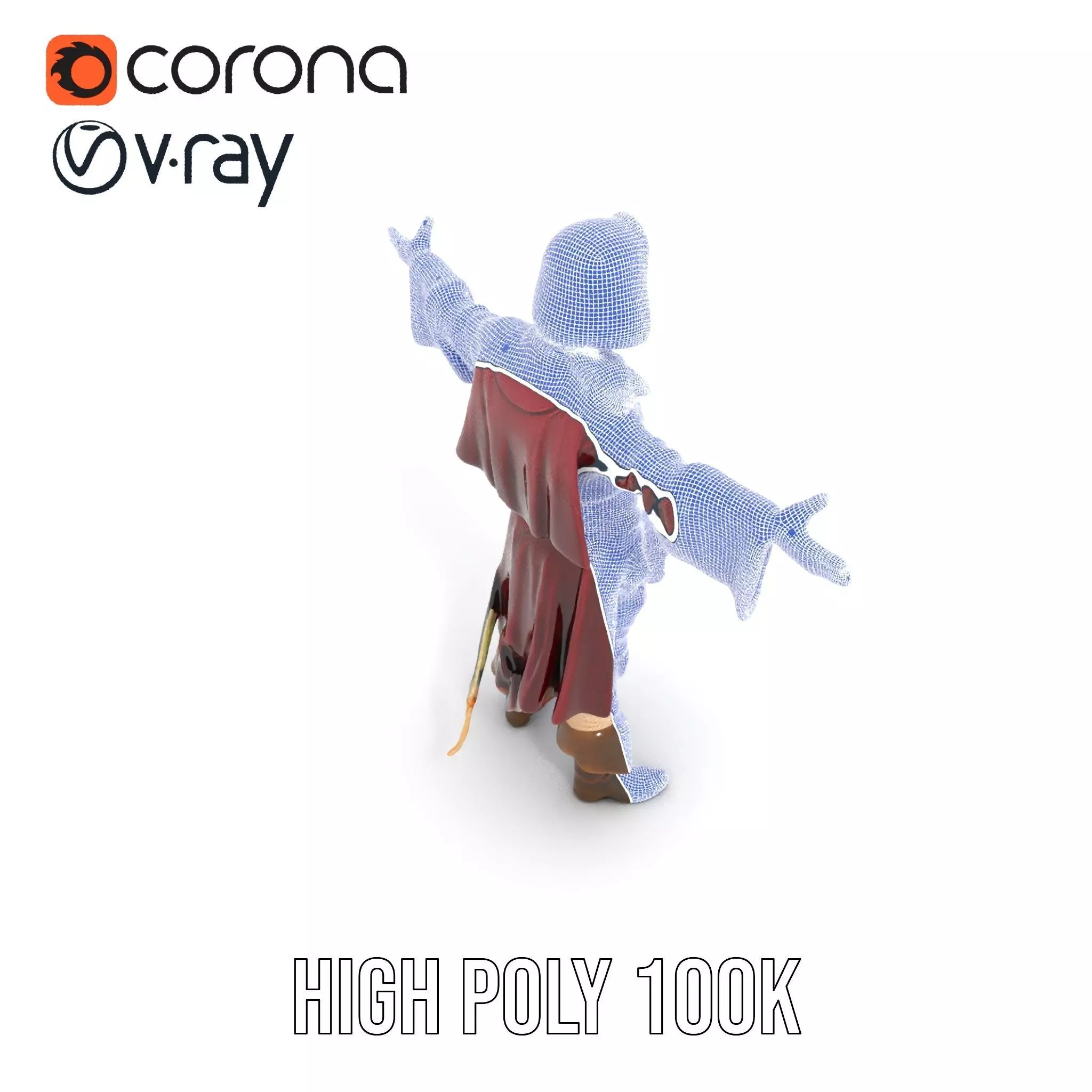 Pirate Character Model Pack with Detailed Garments Low-poly 3D model_18