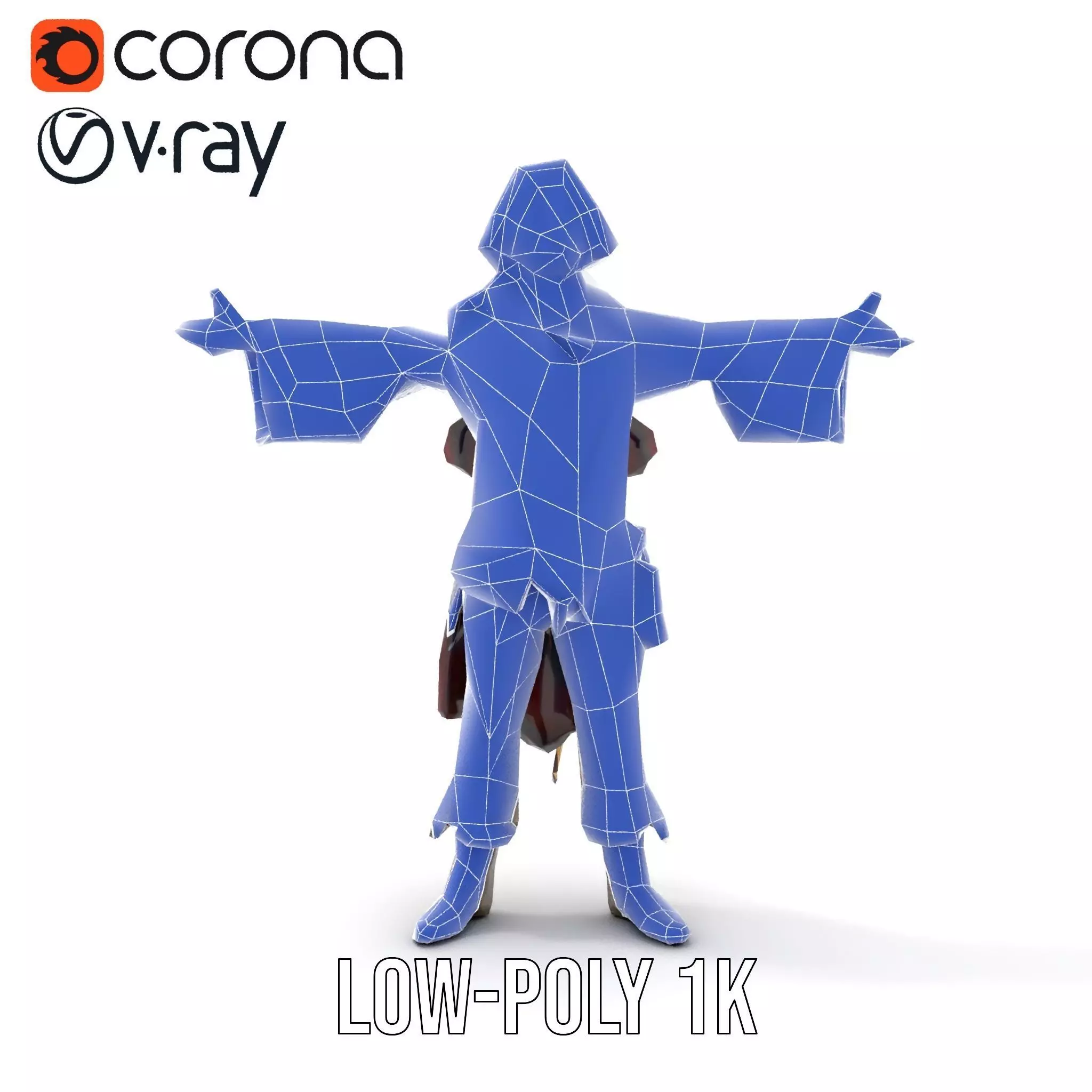 Pirate Character Model Pack with Detailed Garments Low-poly 3D model_20