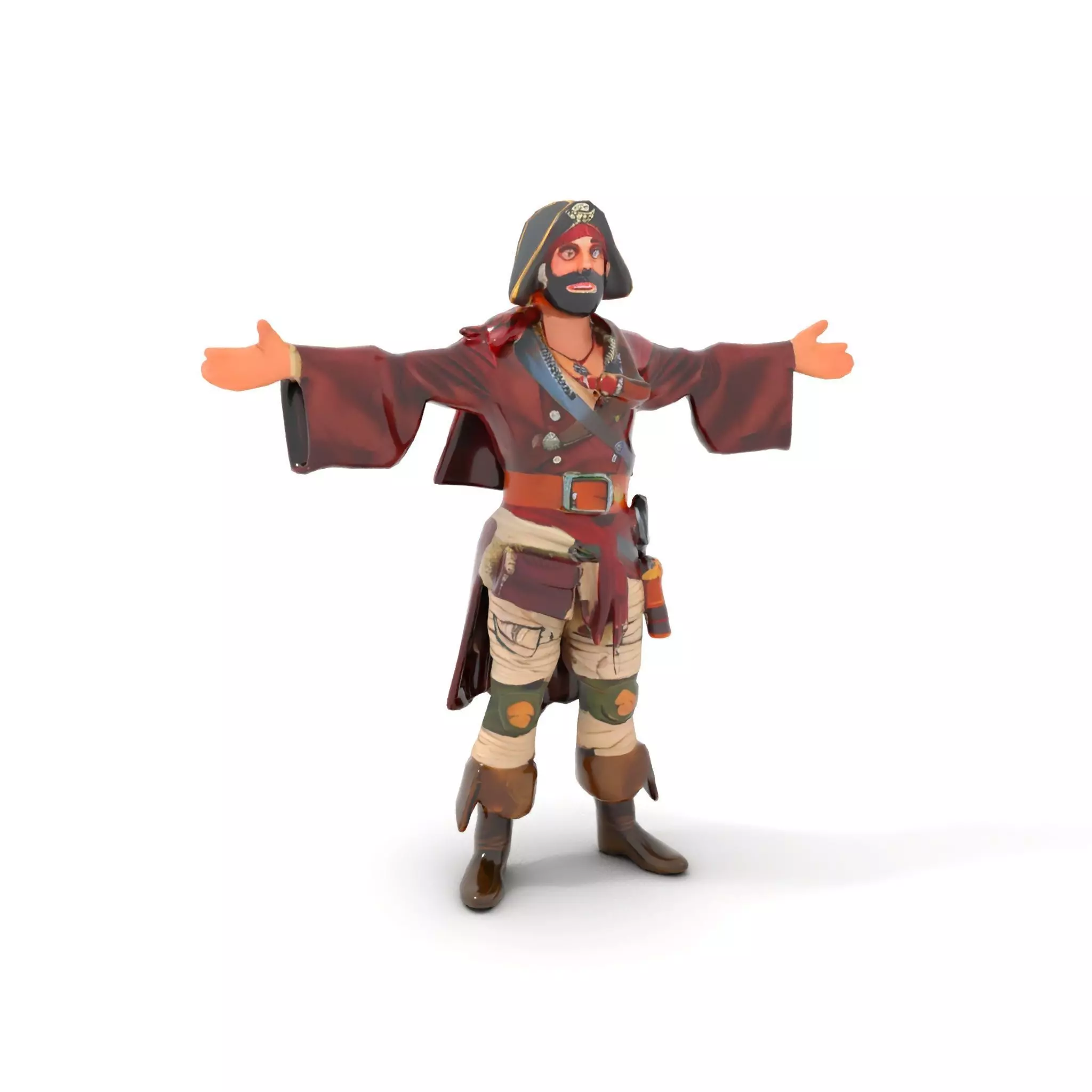 Pirate Character Model Pack with Detailed Garments Low-poly 3D model_7