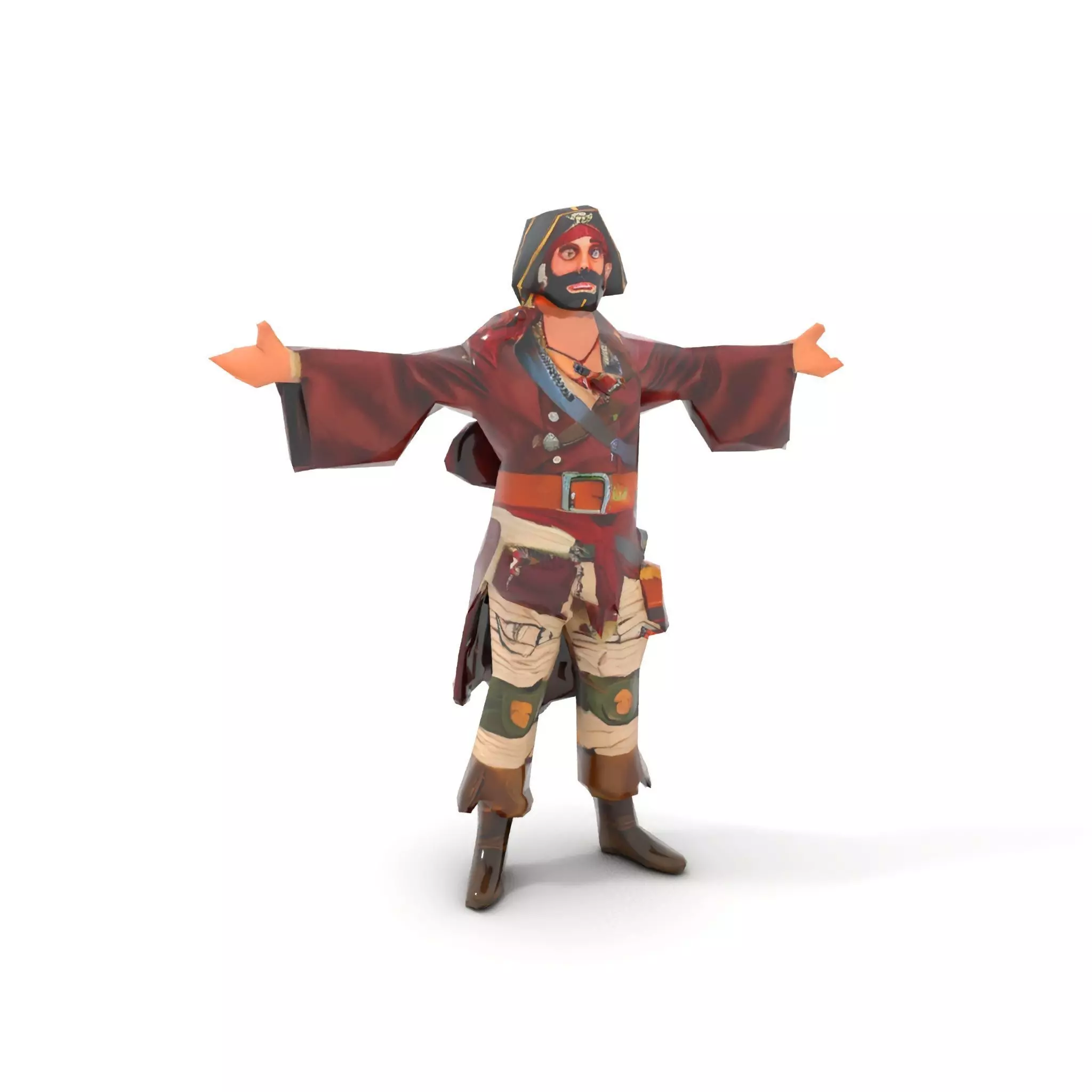 Pirate Character Model Pack with Detailed Garments Low-poly 3D model_23