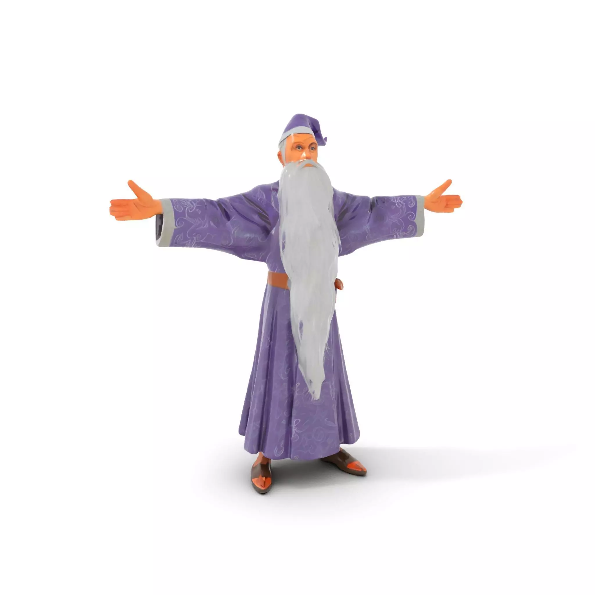 Wizard Character Model Pack with Detailed Robes and Beard Low-poly 3D model_0
