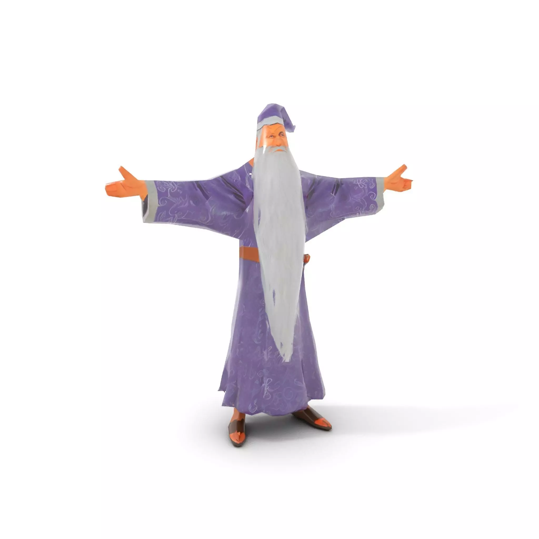 Wizard Character Model Pack with Detailed Robes and Beard Low-poly 3D model_21