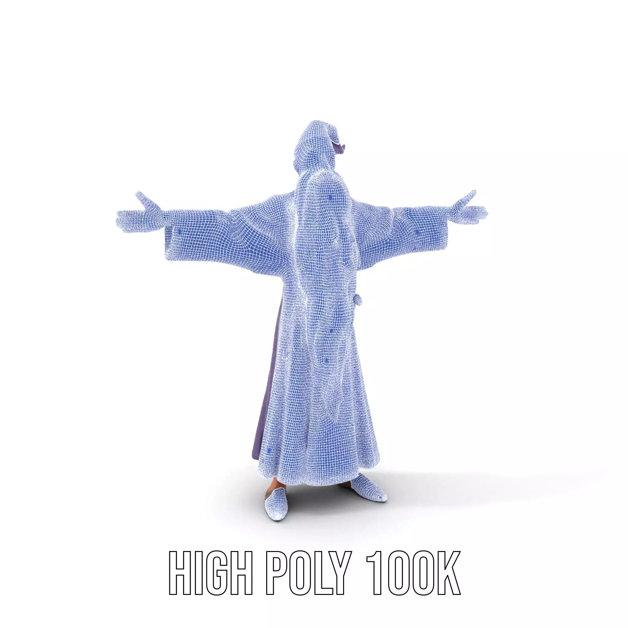 Wizard Character Model Pack with Detailed Robes and Beard Low-poly 3D model_4