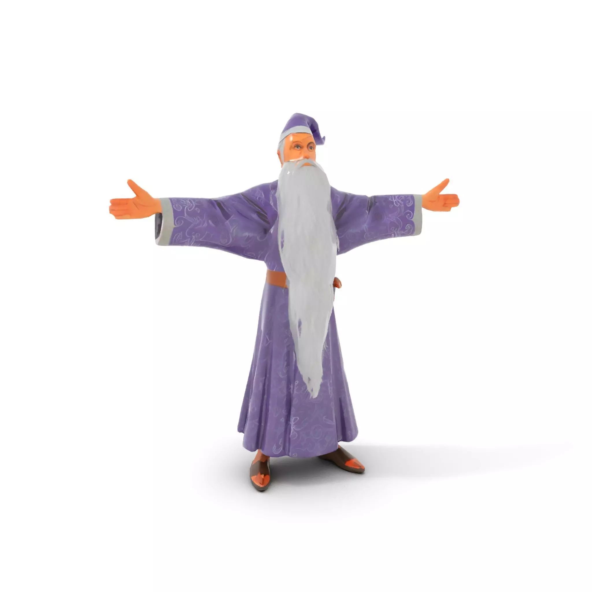 Wizard Character Model Pack with Detailed Robes and Beard Low-poly 3D model_11