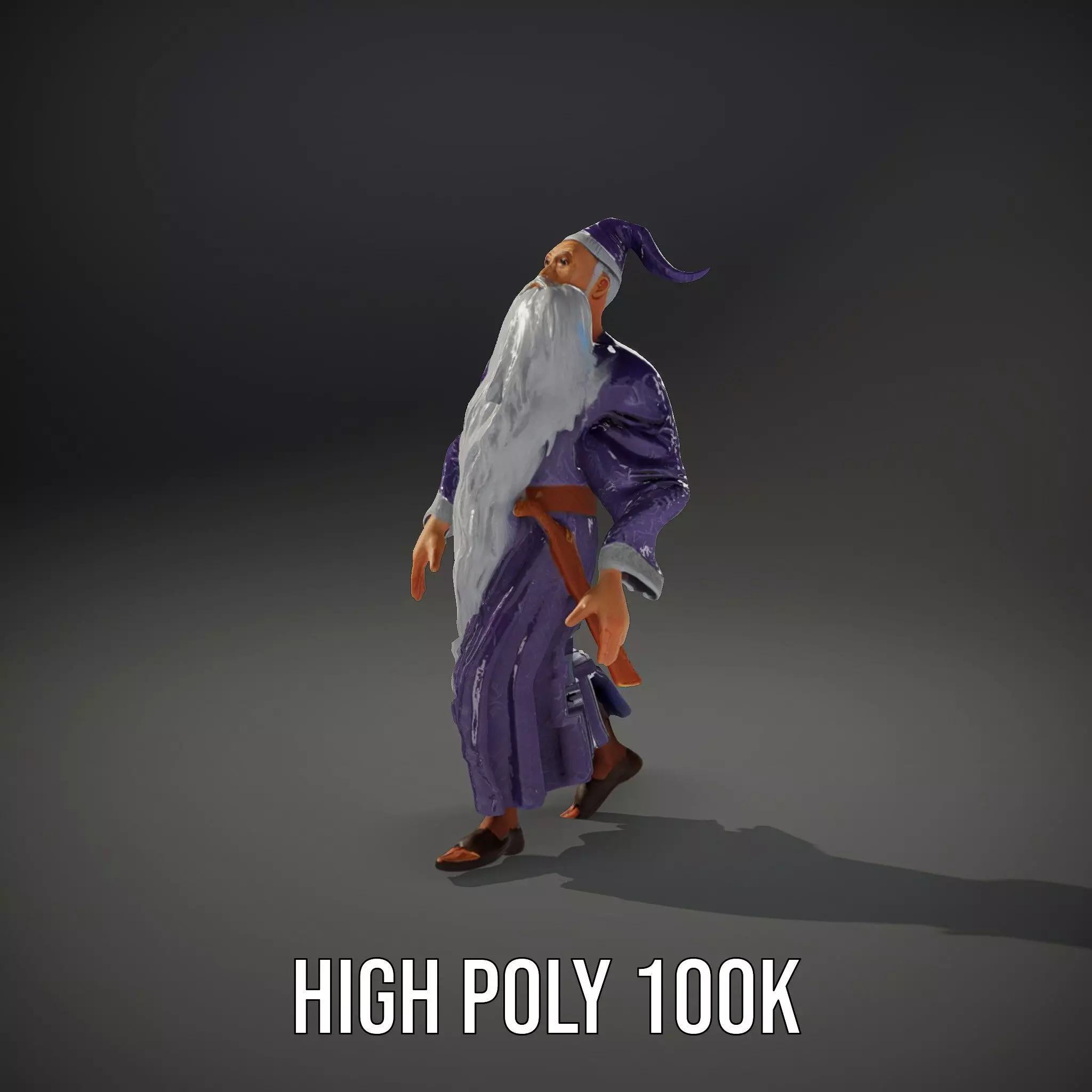 Wizard Character Model Pack with Detailed Robes and Beard Low-poly 3D model_33