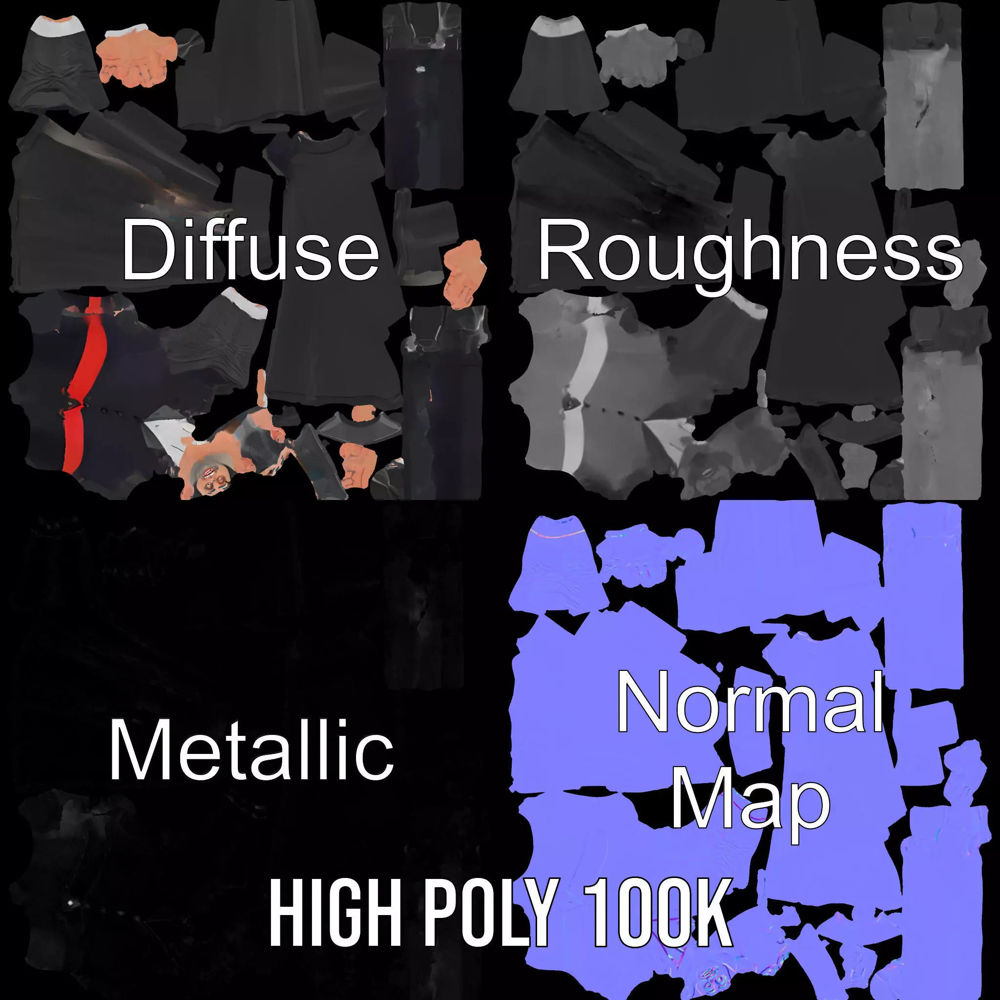 Vampire Character Model Pack Low-poly 3D model_4