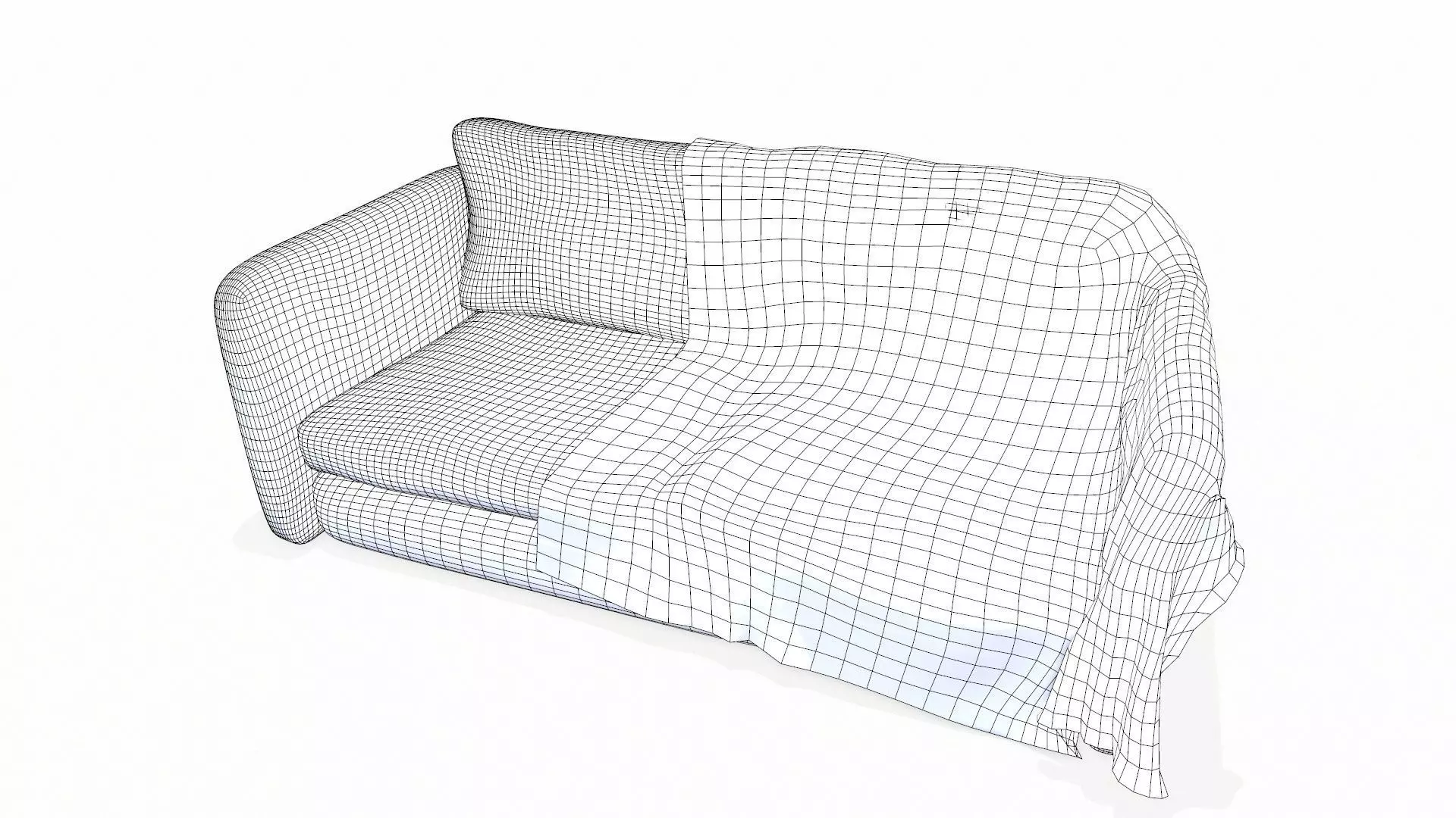Vintage Sofa PBR Textured Low-poly 3D model_6
