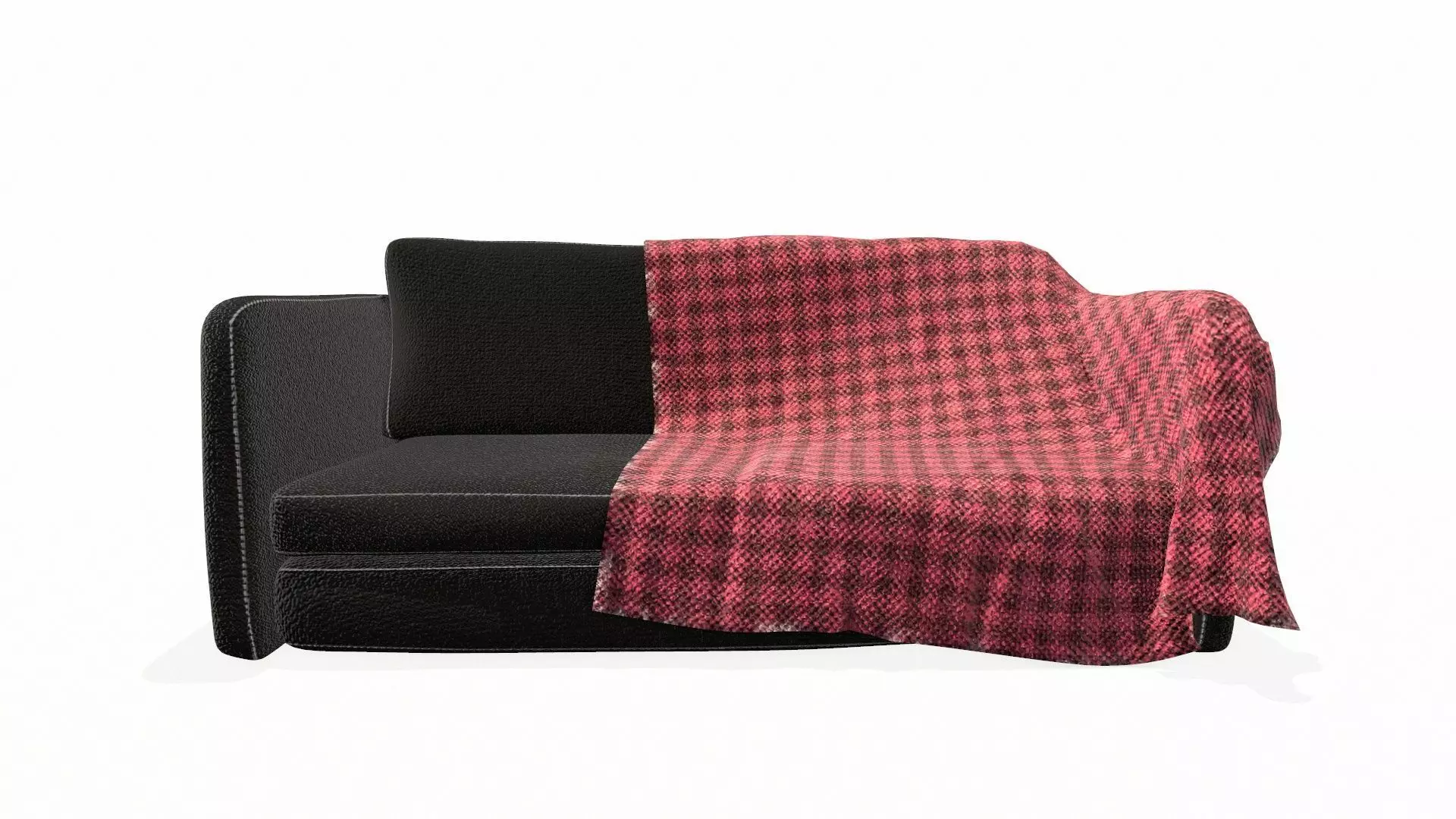 Vintage Sofa PBR Textured Low-poly 3D model_0