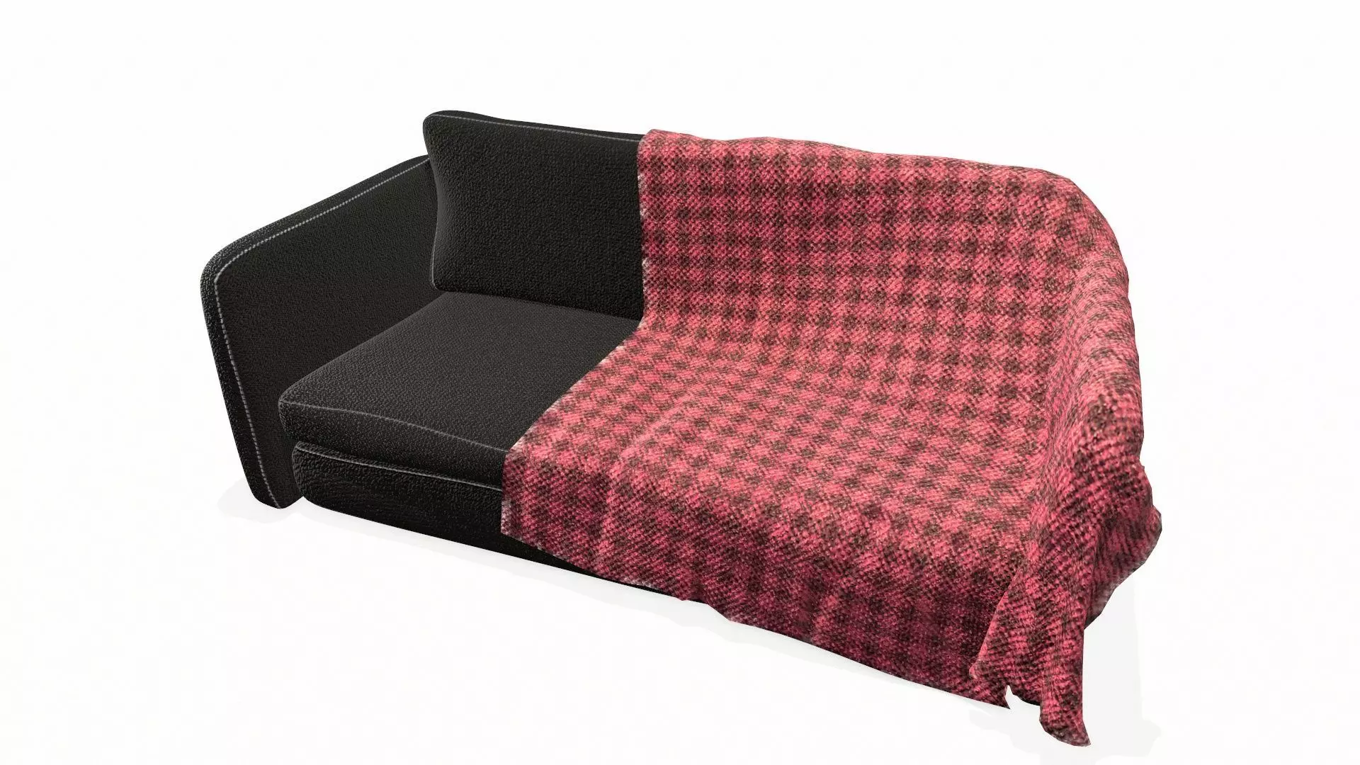 Vintage Sofa PBR Textured Low-poly 3D model_5