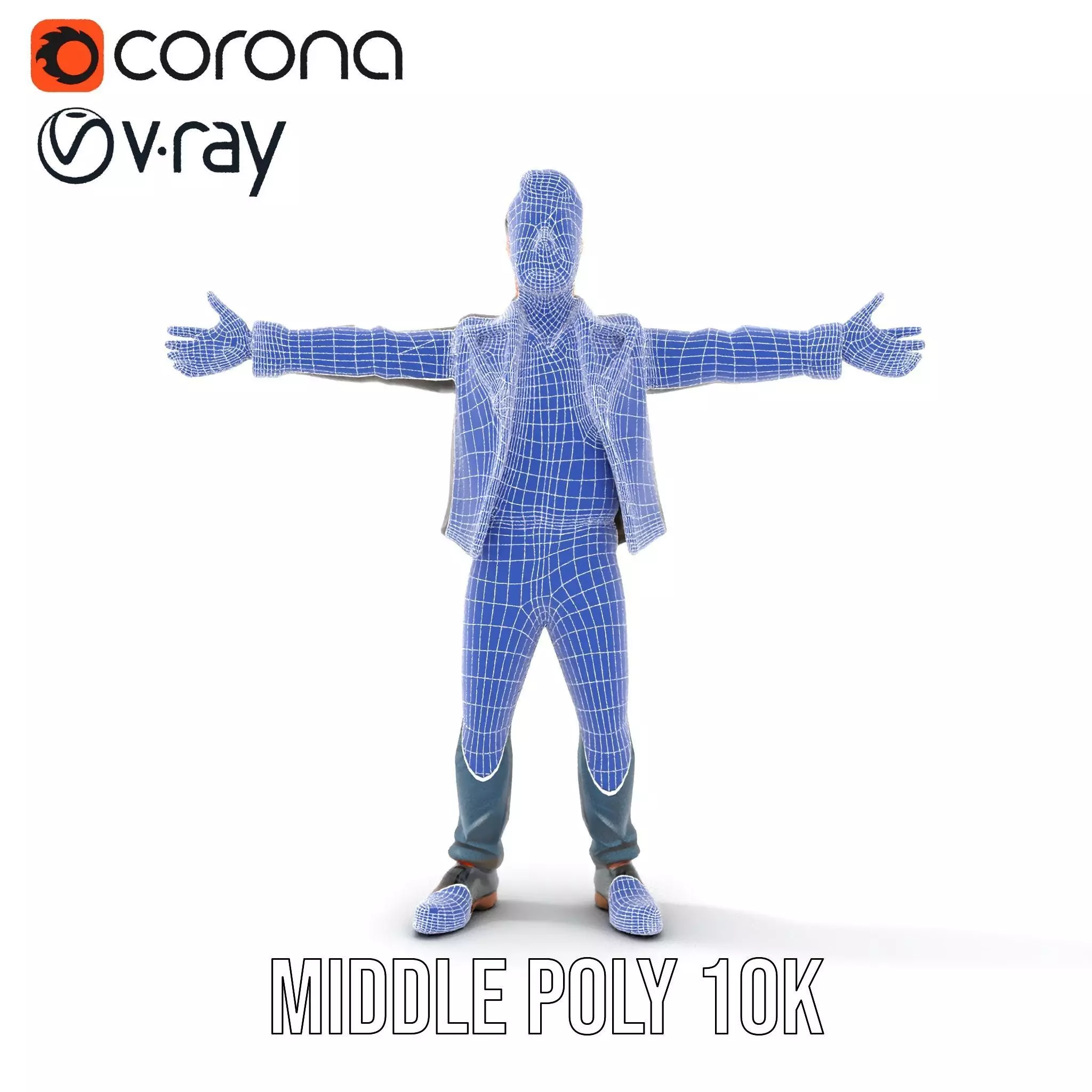 Stylish Male Character in Leather Jacket Model Pack Low-poly 3D model_20