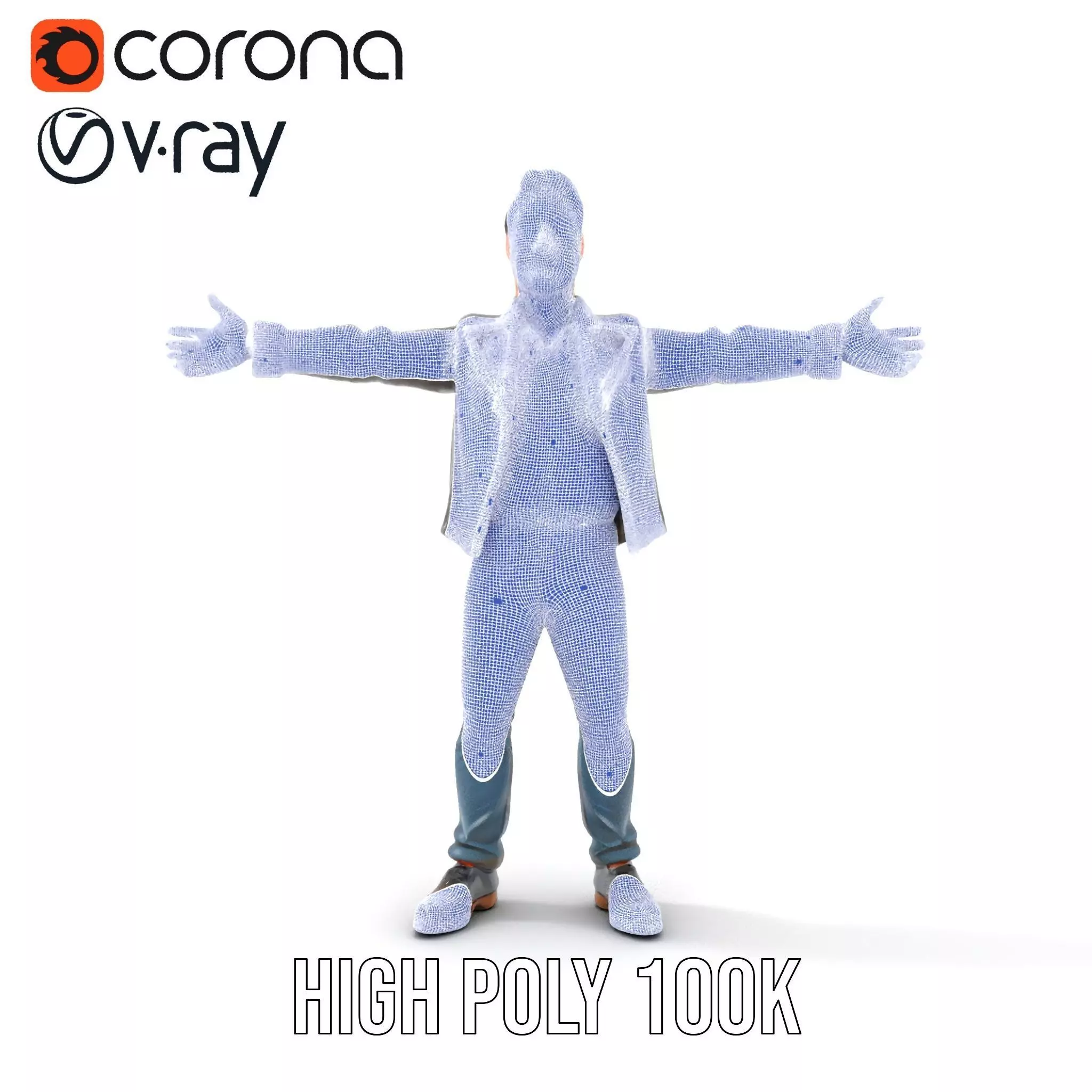 Stylish Male Character in Leather Jacket Model Pack Low-poly 3D model_31