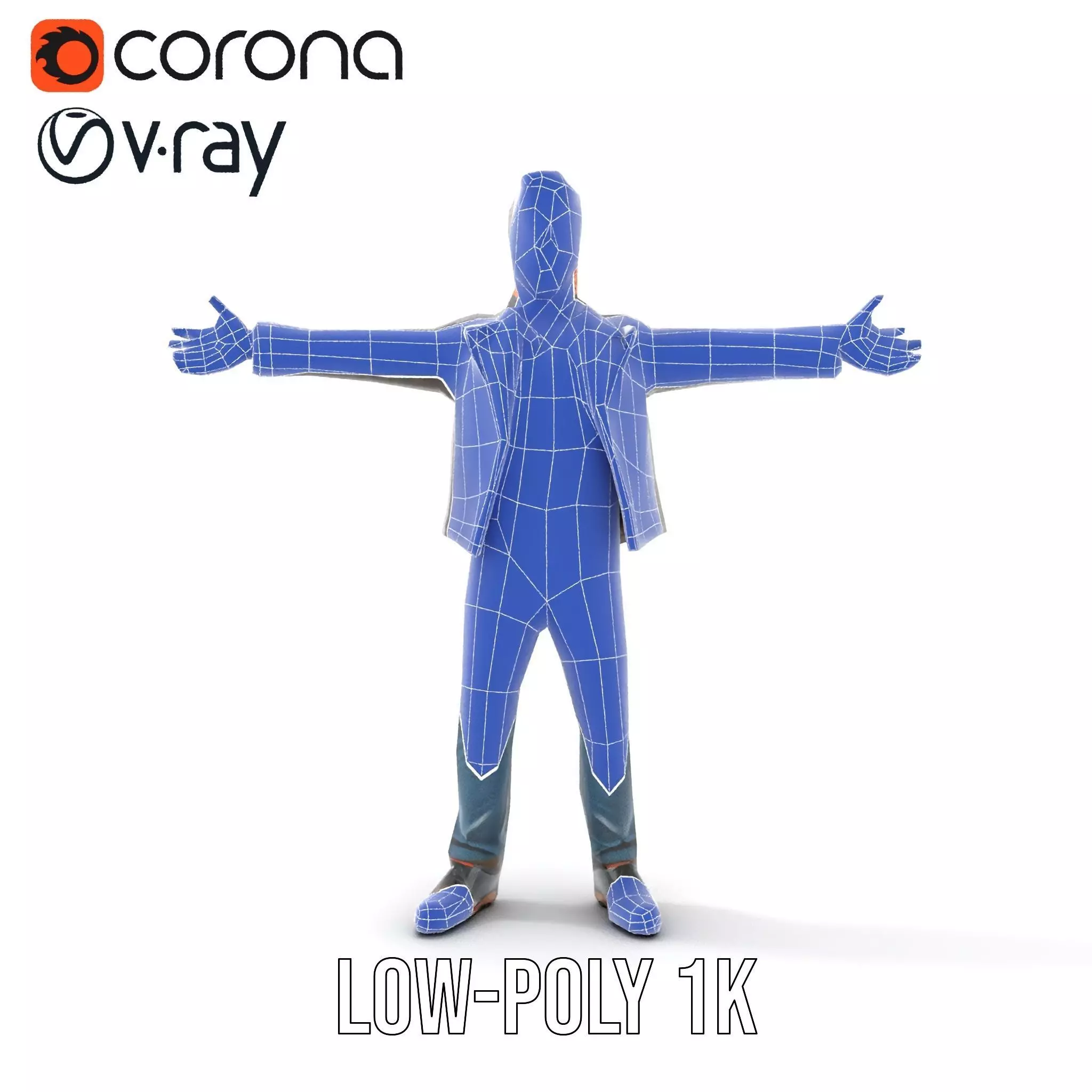 Stylish Male Character in Leather Jacket Model Pack Low-poly 3D model_24