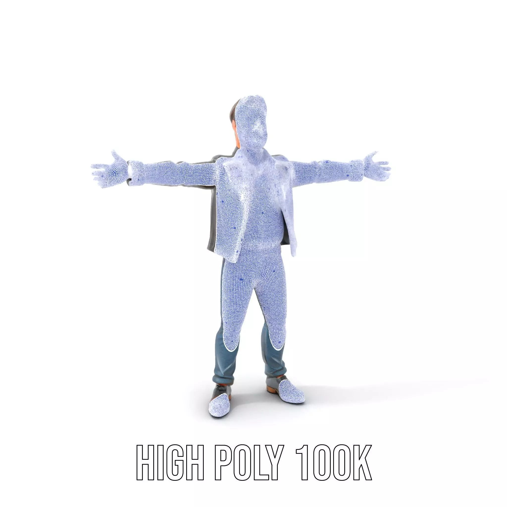 Stylish Male Character in Leather Jacket Model Pack Low-poly 3D model_4