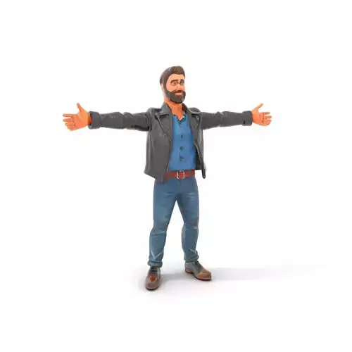 Stylish Male Character in Leather Jacket Model Pack Low-poly 3D model Stylish Male Character in Leather Jacket Model Pack Low-poly 3D model