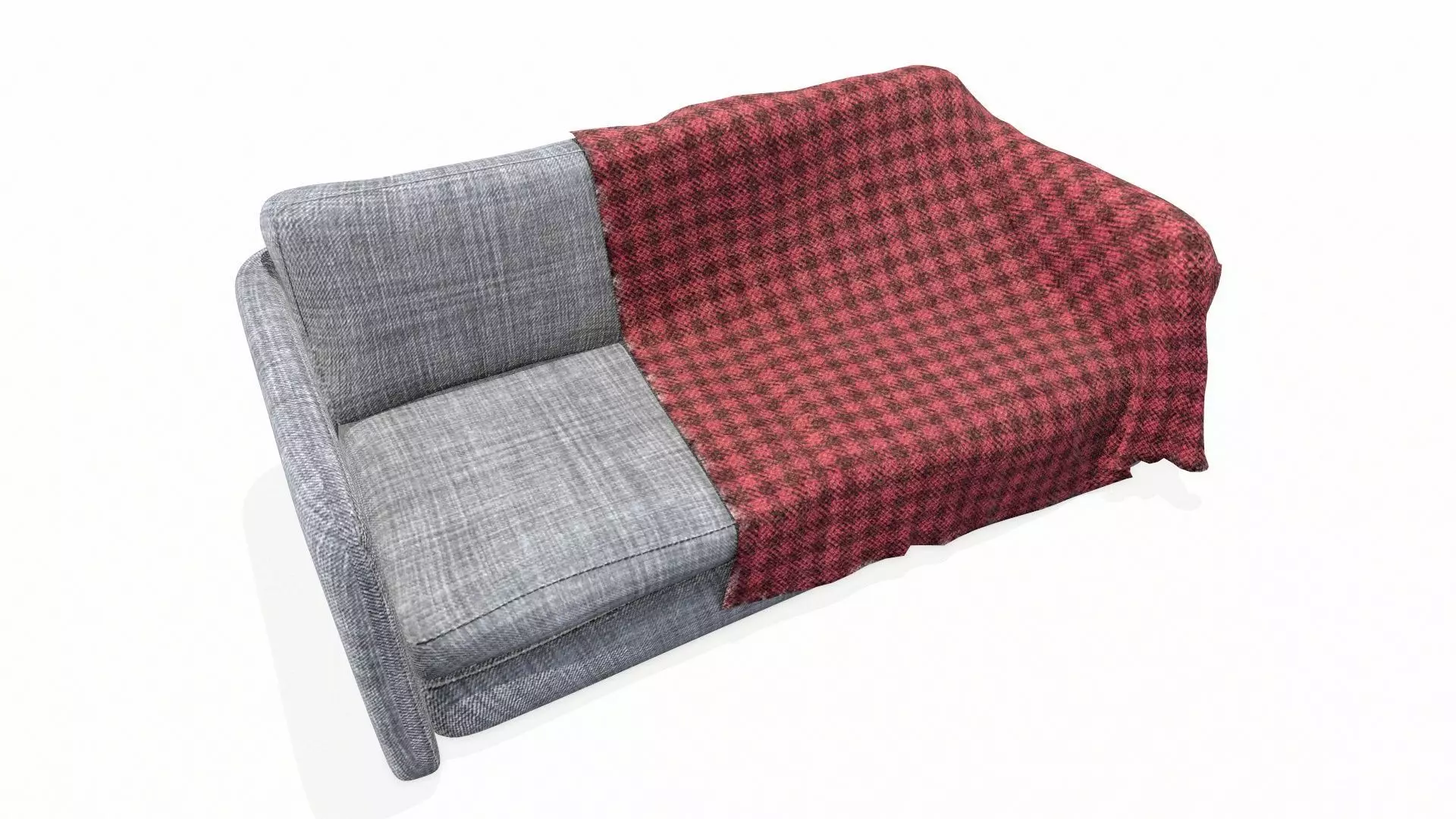 Vintage Sofa PBR Textured Low-poly 3D model_4