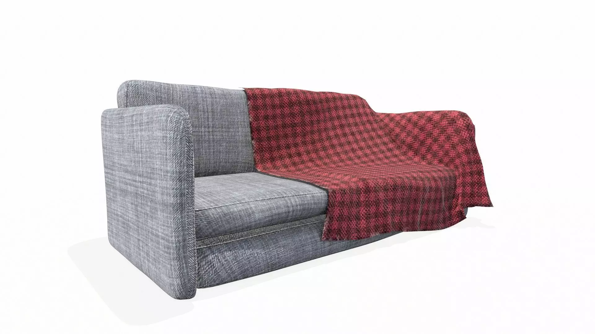 Vintage Sofa PBR Textured Low-poly 3D model_2