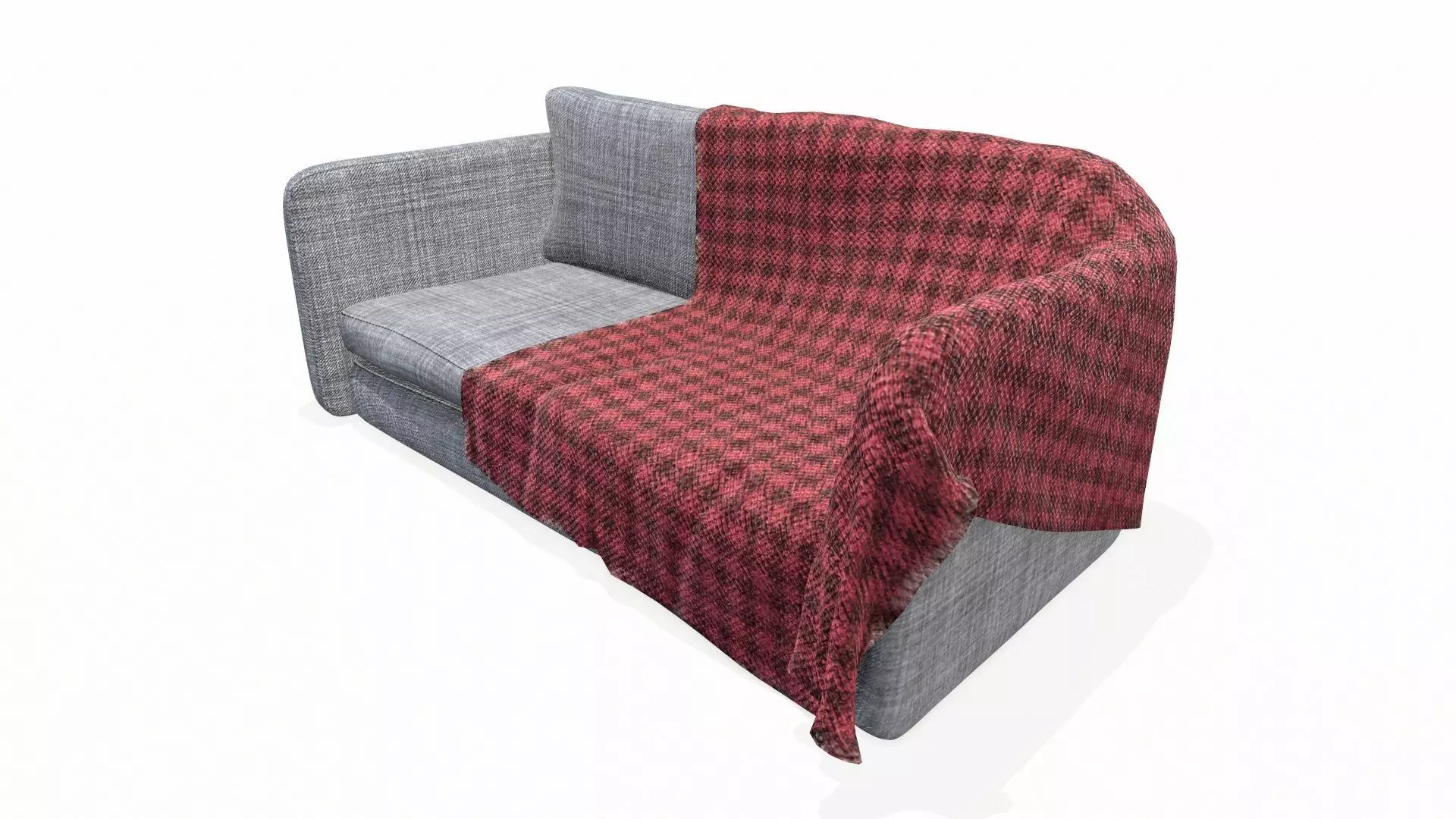 Vintage Sofa PBR Textured Low-poly 3D model_5