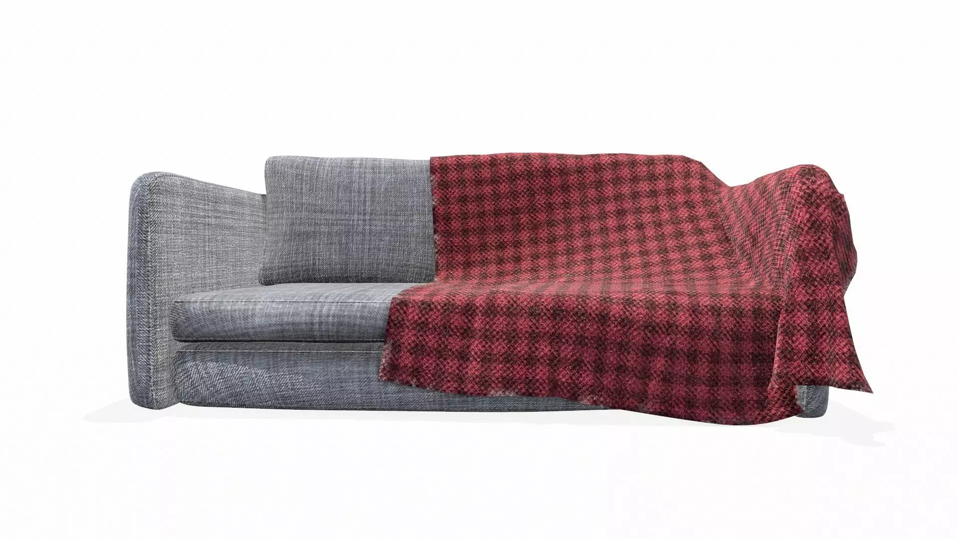 Vintage Sofa PBR Textured Low-poly 3D model_0