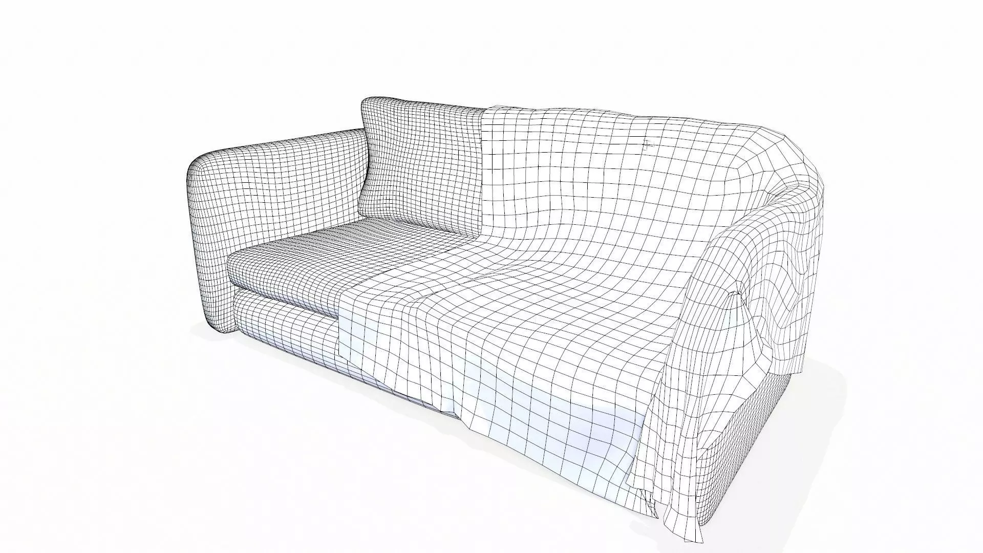 Vintage Sofa PBR Textured Low-poly 3D model_11