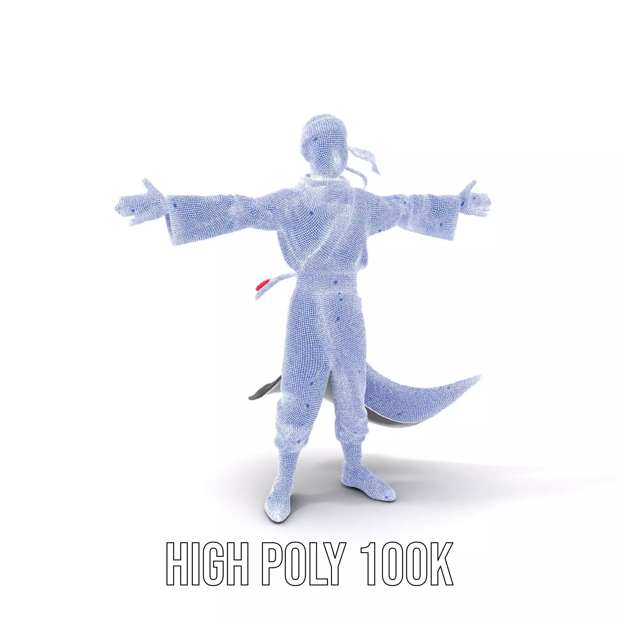 Animated Ninja Character Model Pack with Dynamic Poses Low-poly 3D model_4