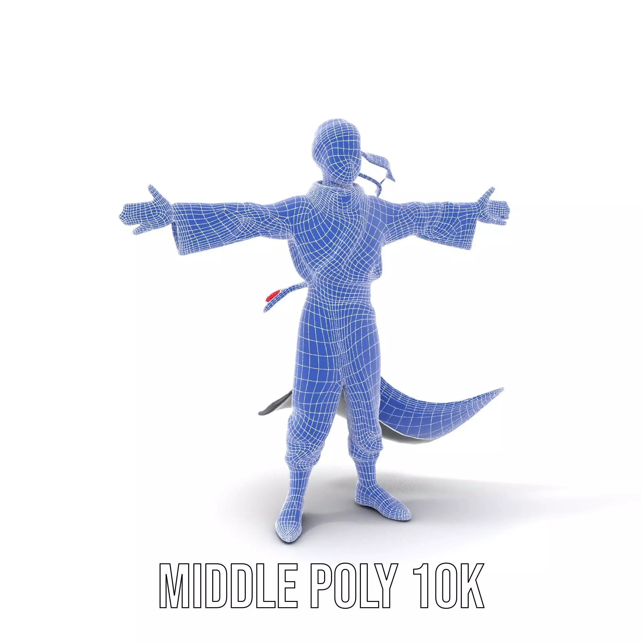 Animated Ninja Character Model Pack with Dynamic Poses Low-poly 3D model_5