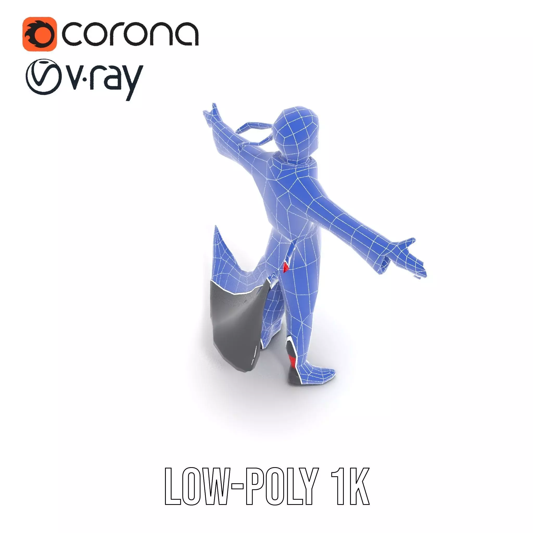 Animated Ninja Character Model Pack with Dynamic Poses Low-poly 3D model_24