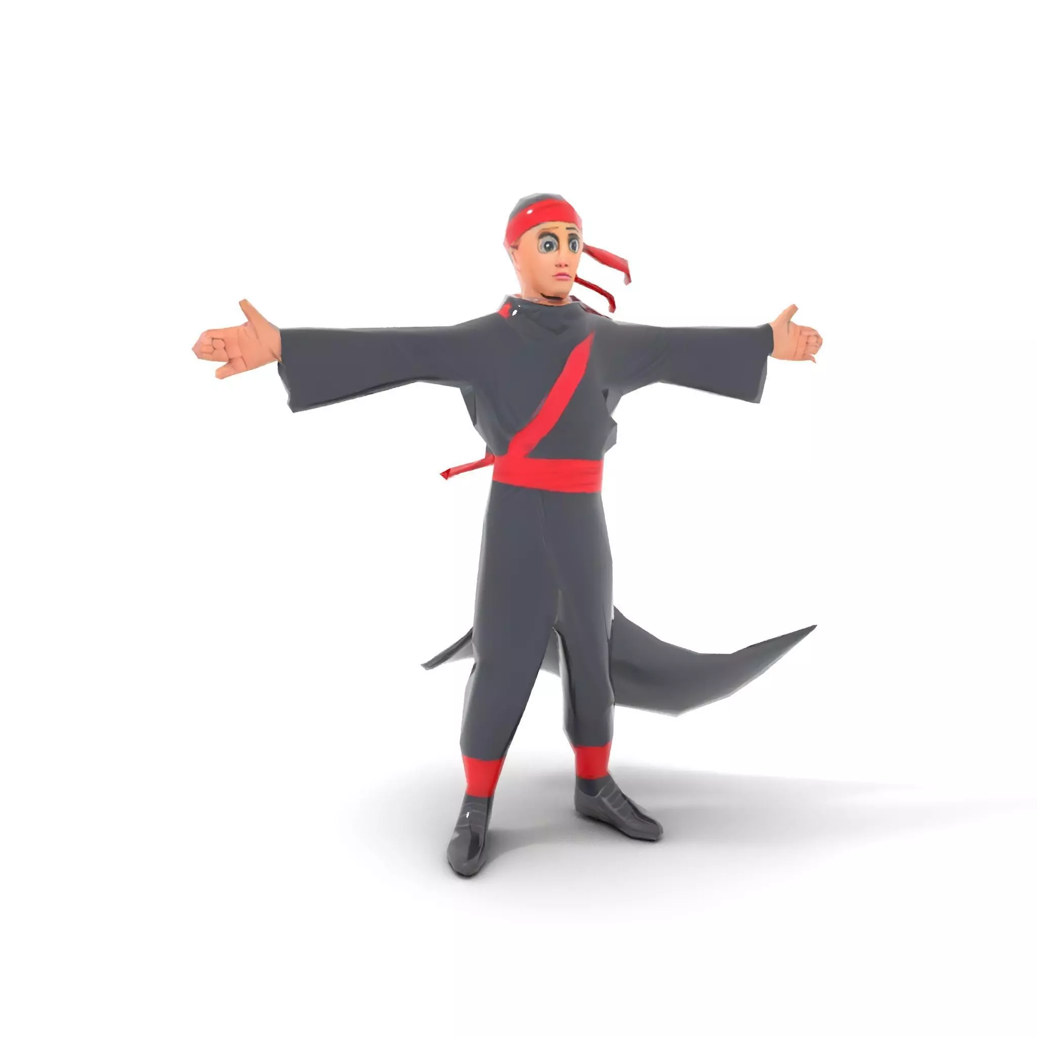 Animated Ninja Character Model Pack with Dynamic Poses Low-poly 3D model_13
