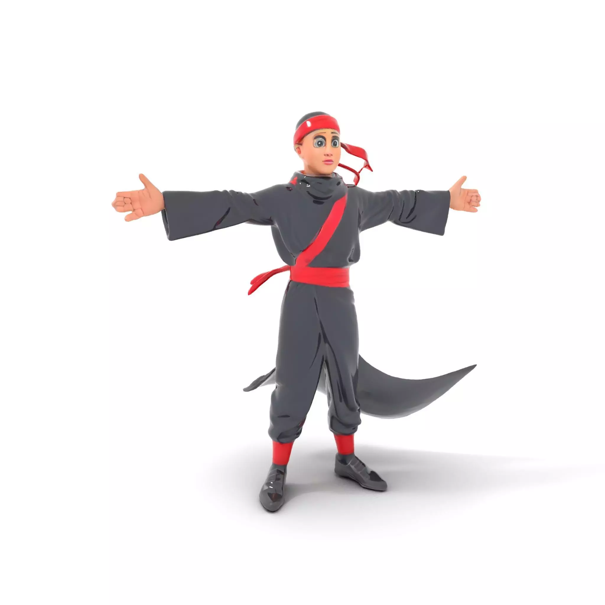 Animated Ninja Character Model Pack with Dynamic Poses Low-poly 3D model_0