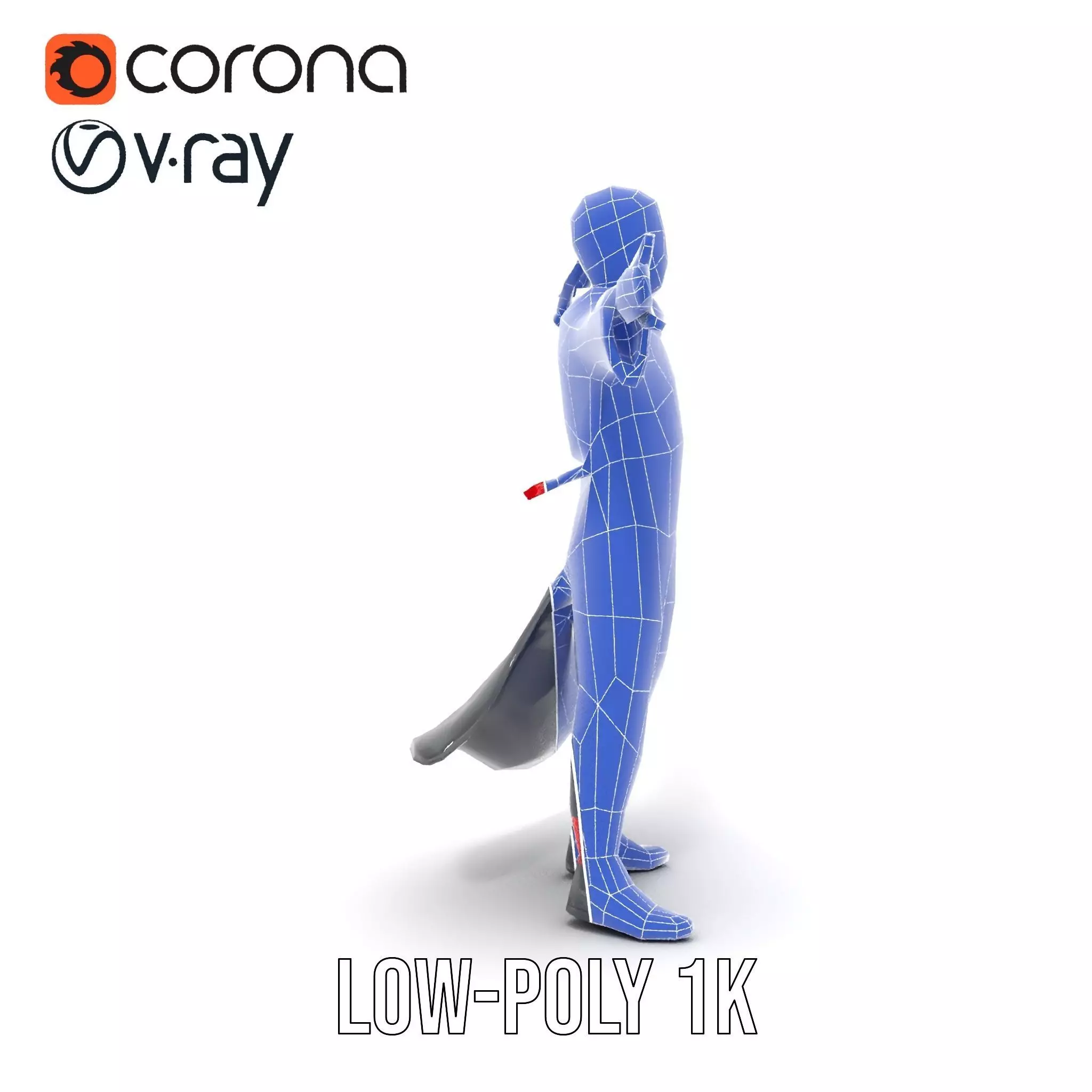 Animated Ninja Character Model Pack with Dynamic Poses Low-poly 3D model_19