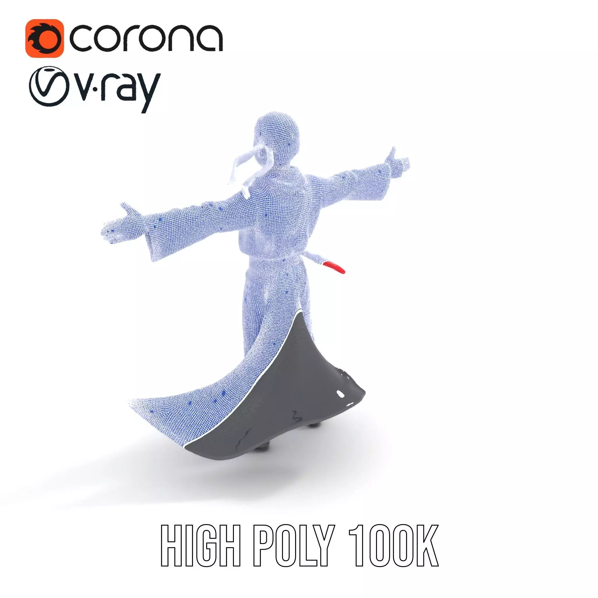 Animated Ninja Character Model Pack with Dynamic Poses Low-poly 3D model_22