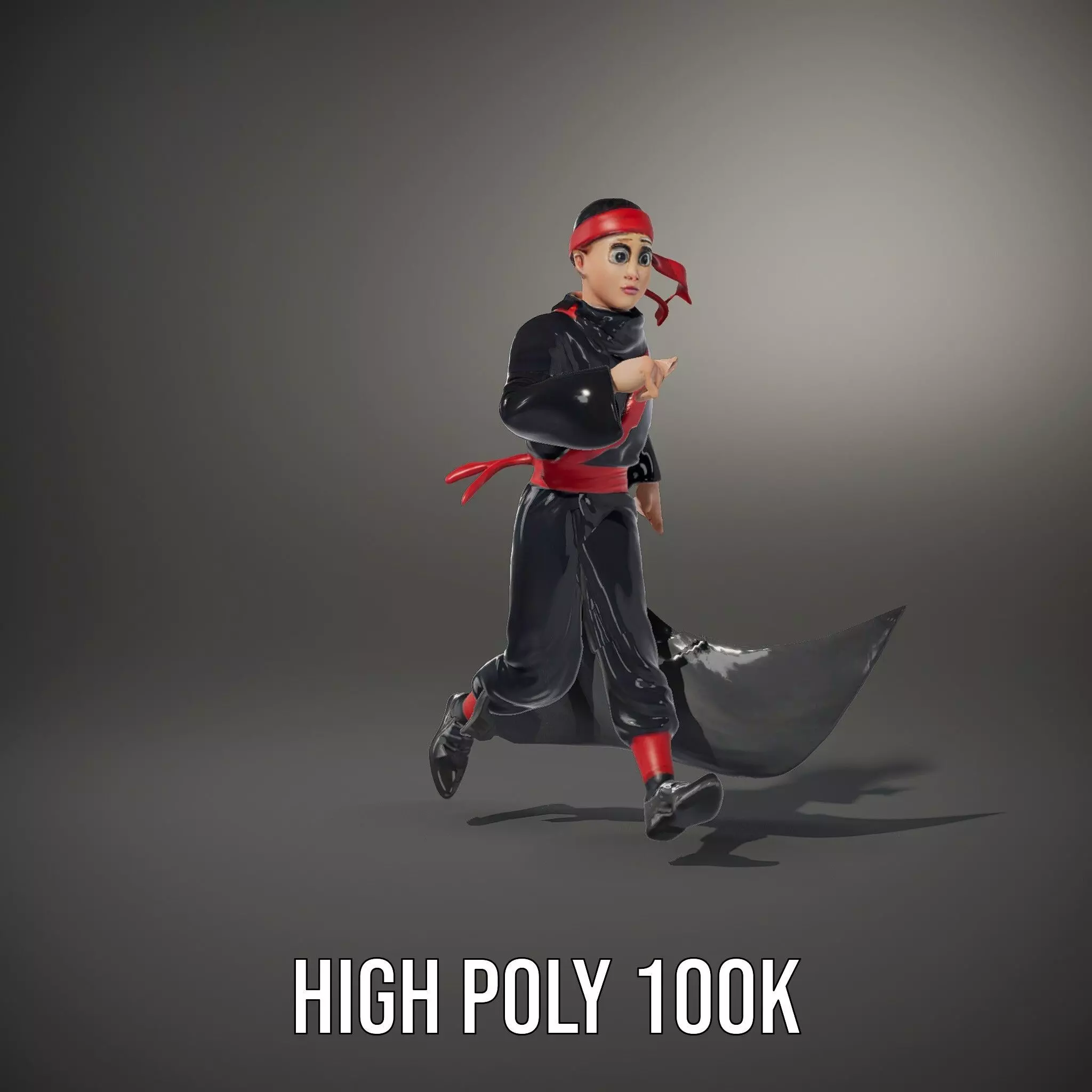 Animated Ninja Character Model Pack with Dynamic Poses Low-poly 3D model_33