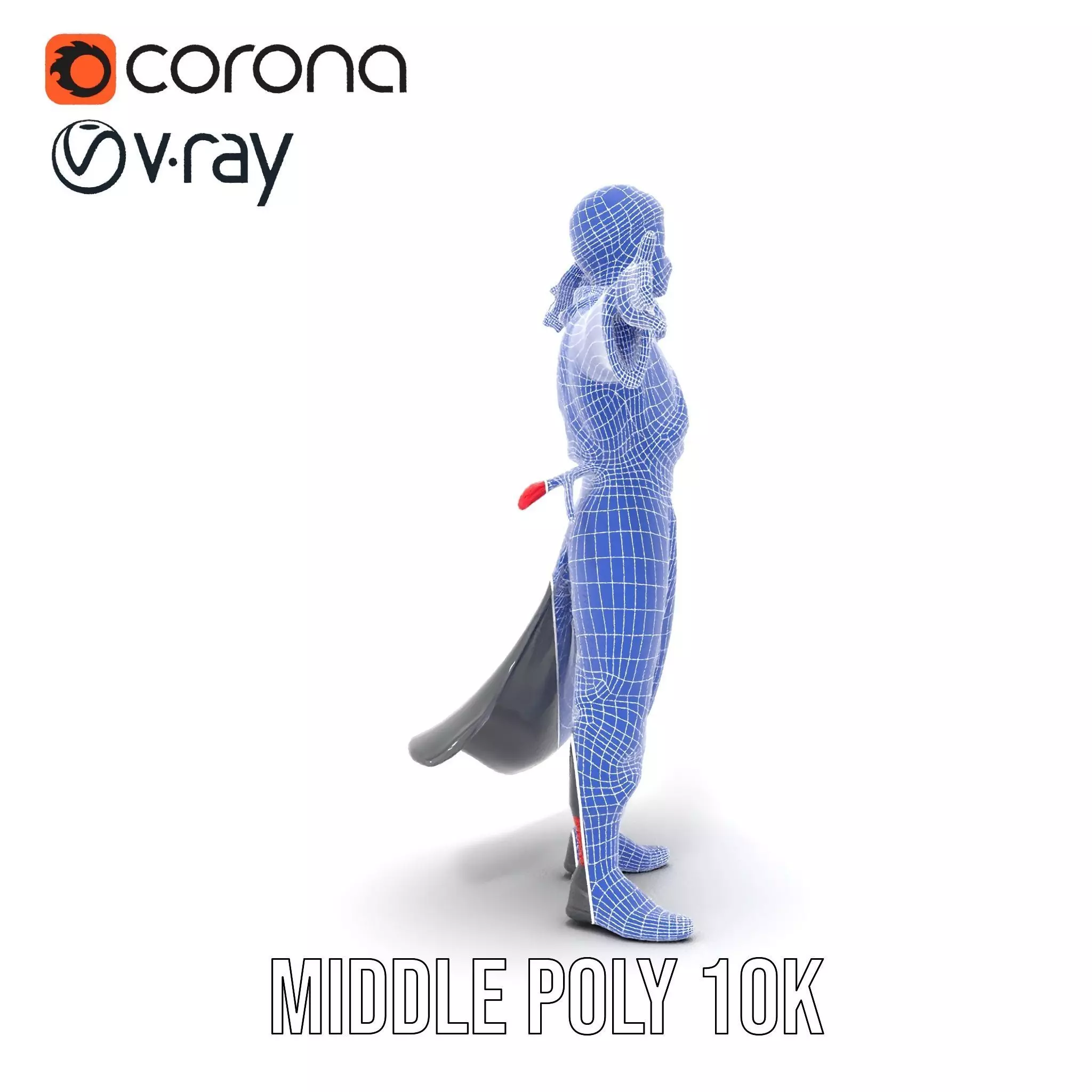 Animated Ninja Character Model Pack with Dynamic Poses Low-poly 3D model_29