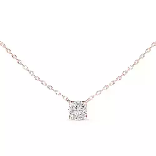 Solitaire Round Diamond Tulip Prong Pendant Woman 3dm STL Video