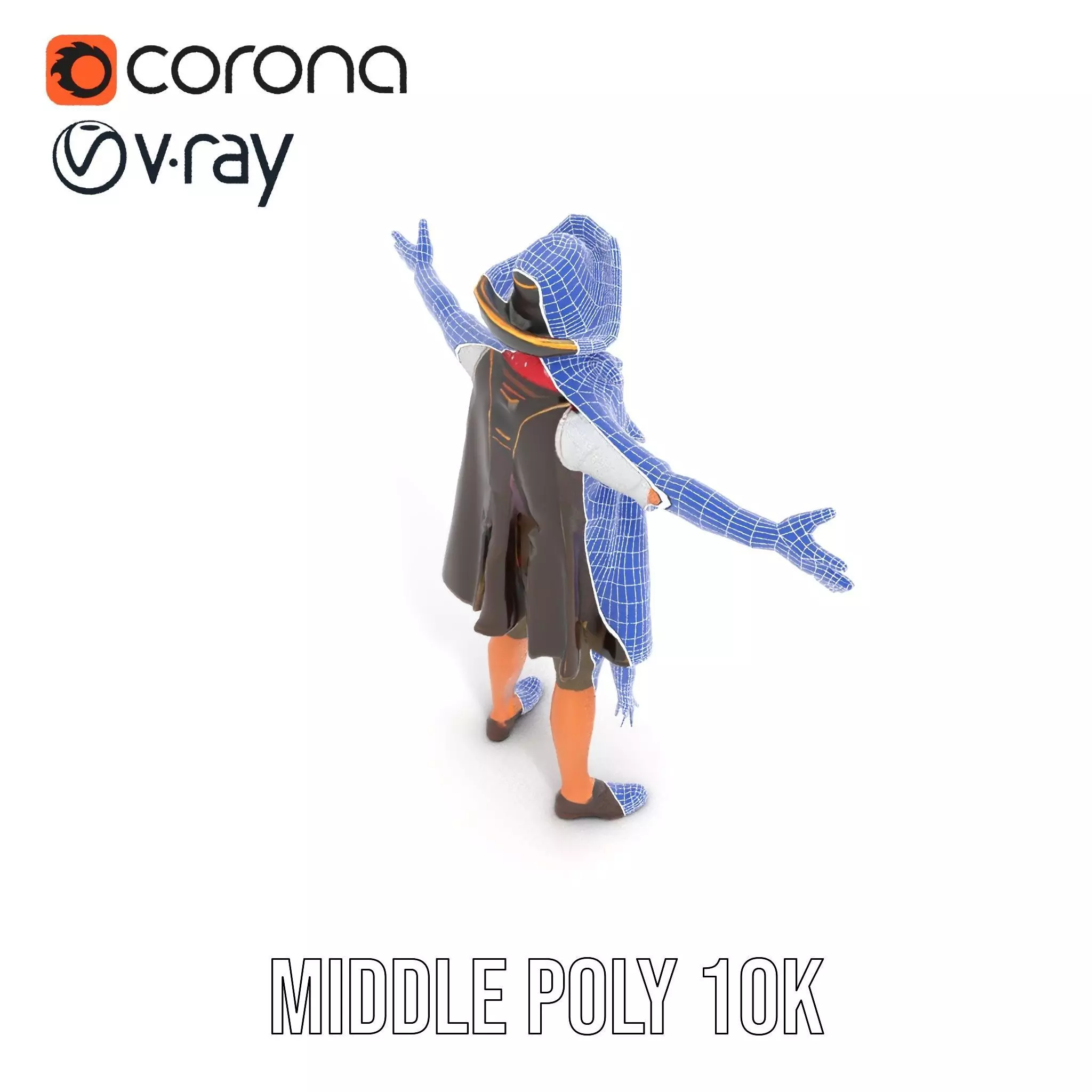 Pirate Character Model Pack with Detailed Outfit Low-poly 3D model_26