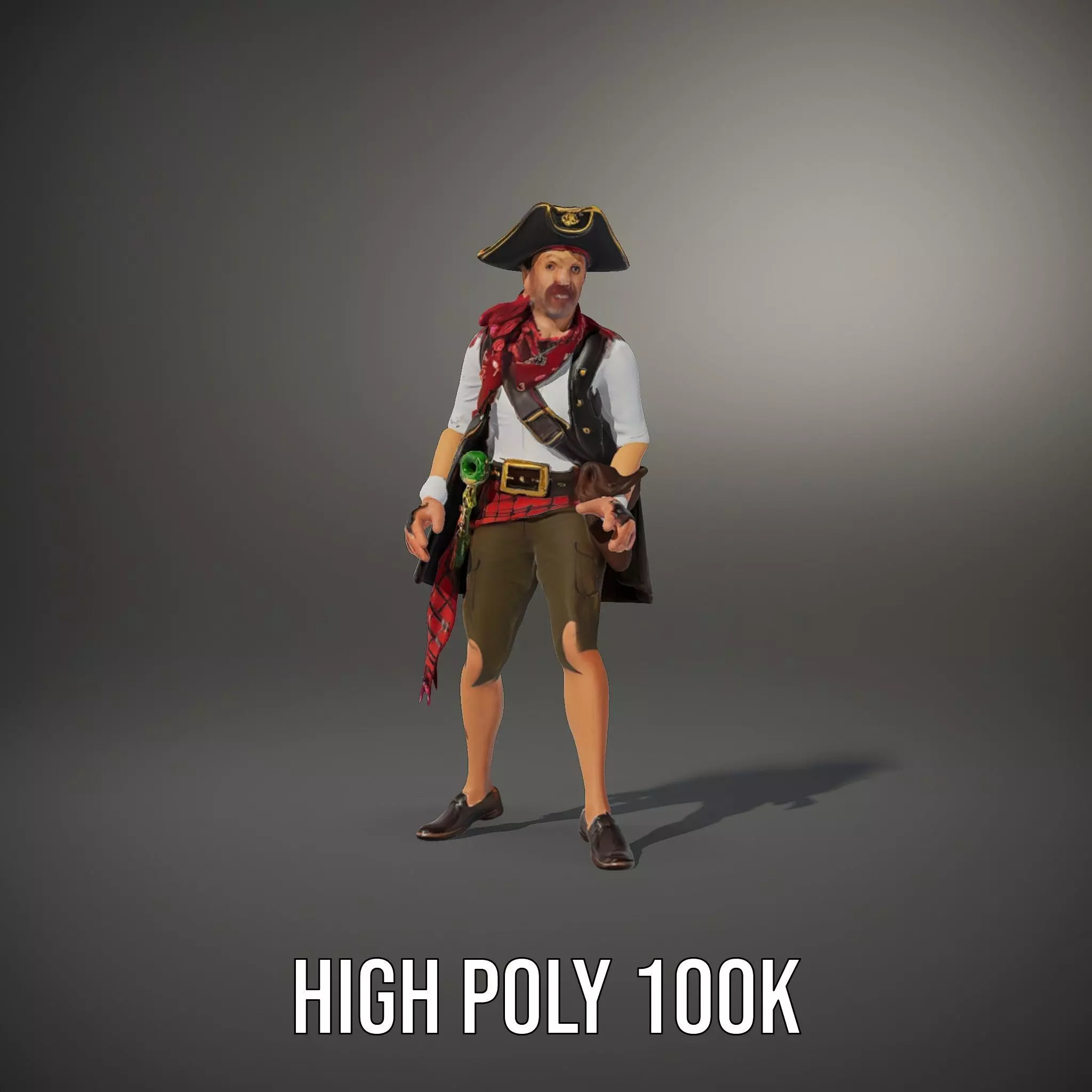 Pirate Character Model Pack with Detailed Outfit Low-poly 3D model_31