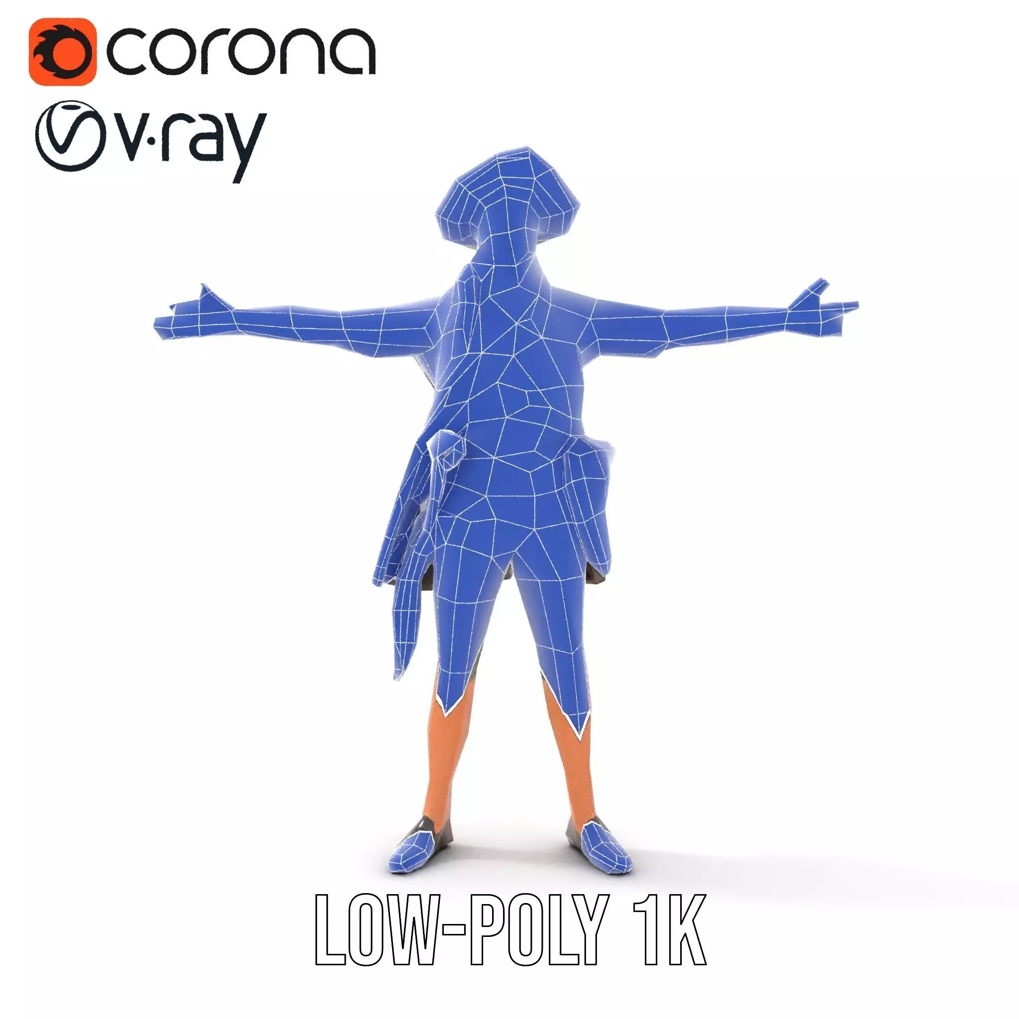 Pirate Character Model Pack with Detailed Outfit Low-poly 3D model_8