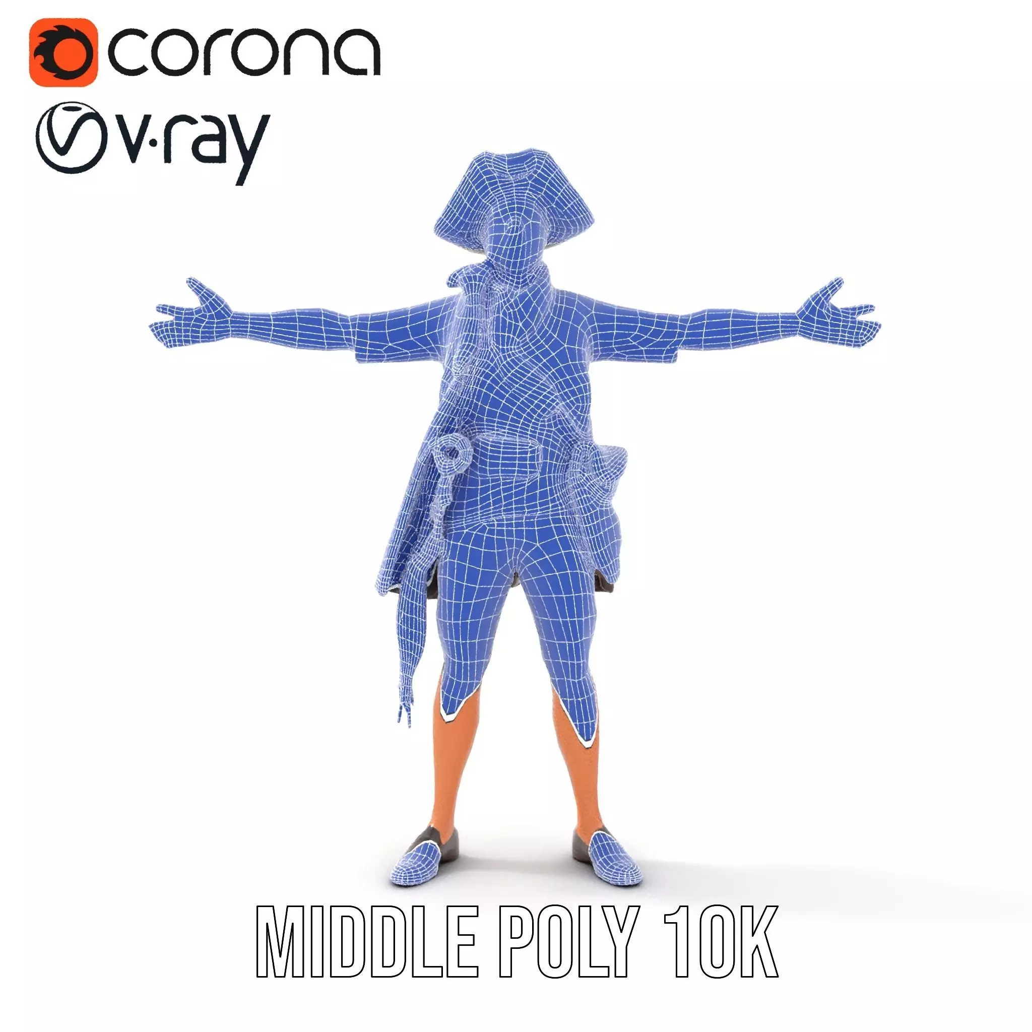 Pirate Character Model Pack with Detailed Outfit Low-poly 3D model_29