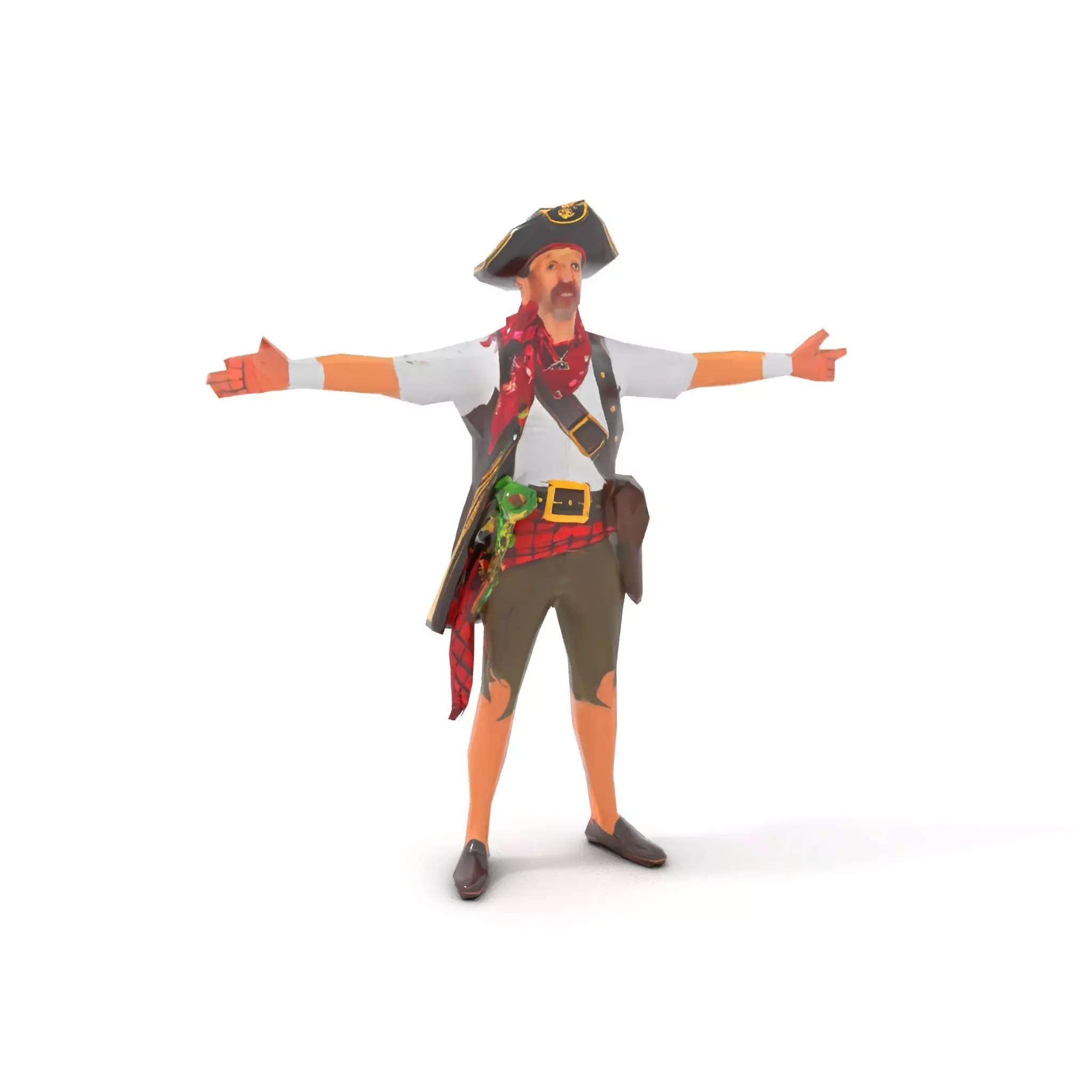 Pirate Character Model Pack with Detailed Outfit Low-poly 3D model_12