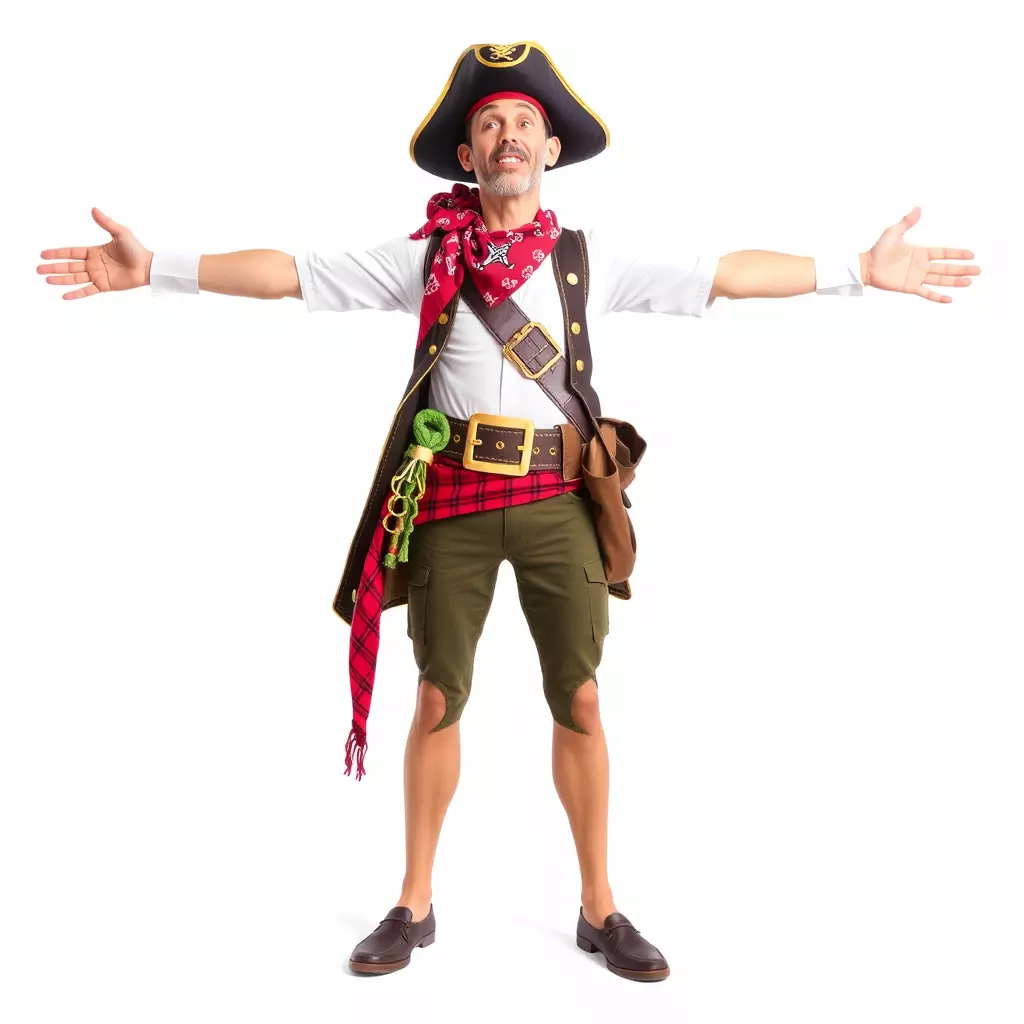 Pirate Character Model Pack with Detailed Outfit Low-poly 3D model_2